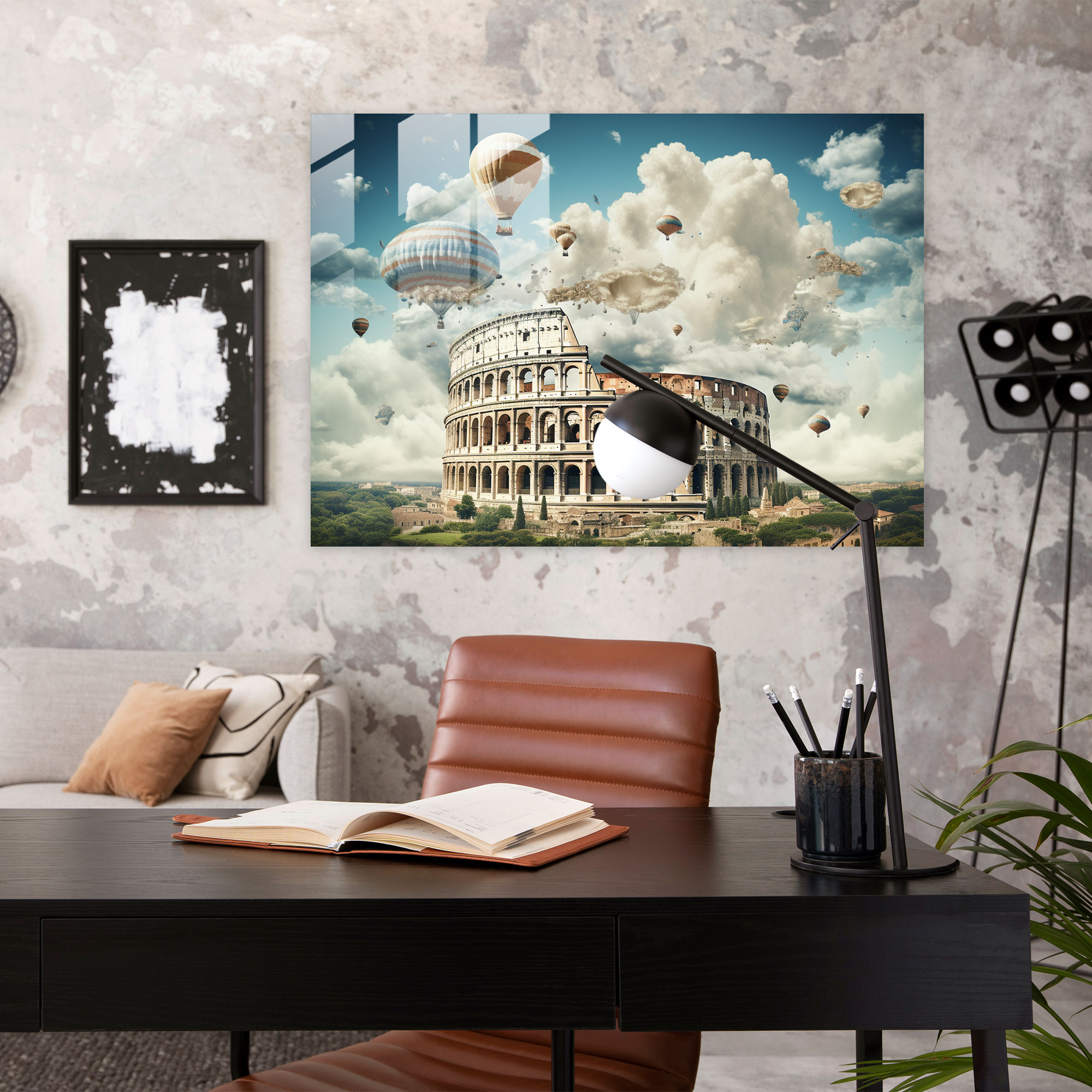Rome Wall Decoration - Surreal Roman Landmarks - Rome, Glass Print, Modern Art, Eternal Connection
