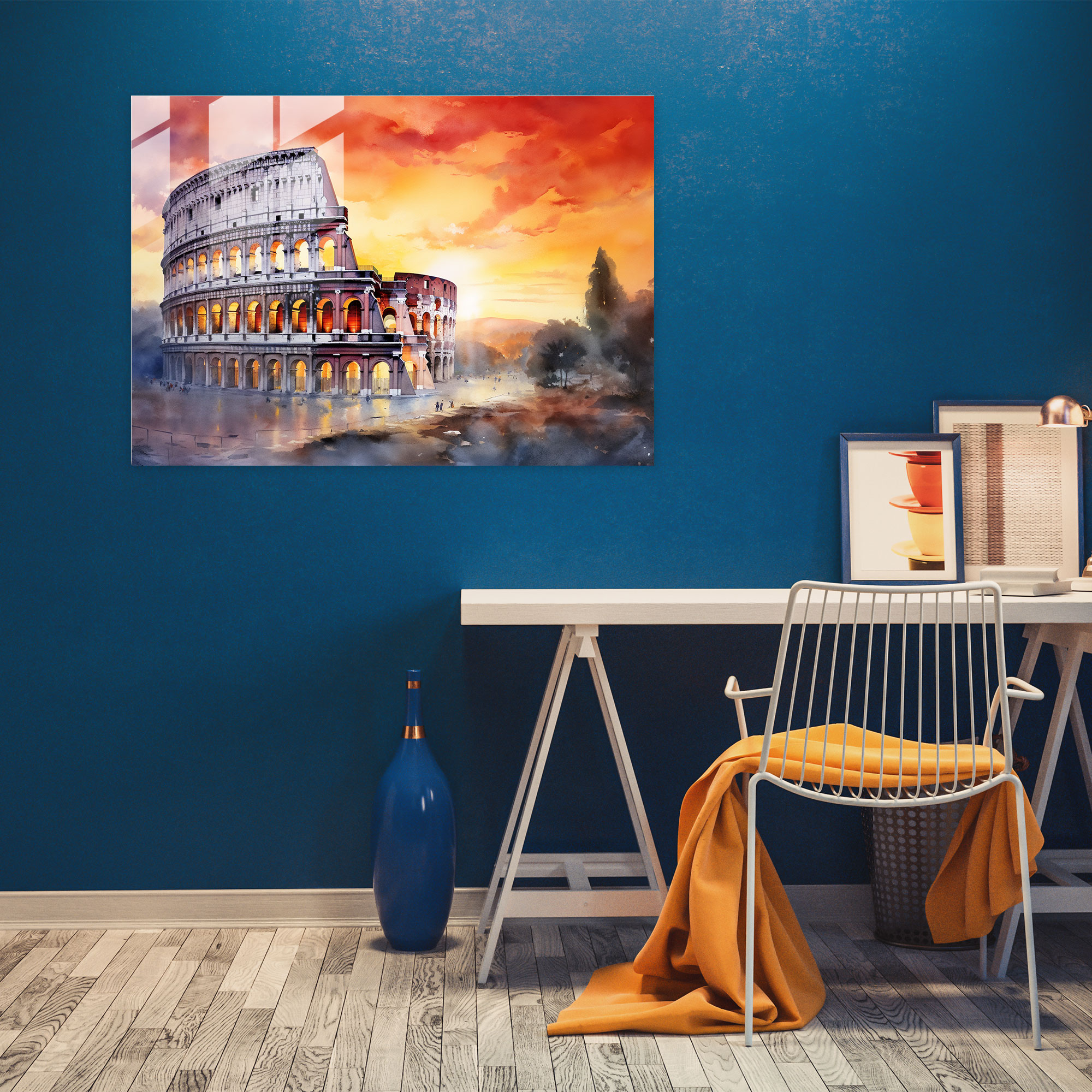 Rome Glass Print - Rome, Glass Art, Sunset, Wall Decoration
