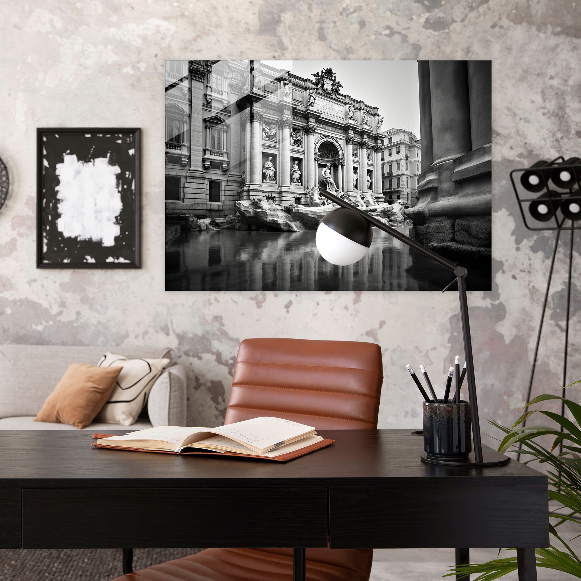 Rome Wall Decoration - Rome, Black And White Photograph, Mystery, Glass Art