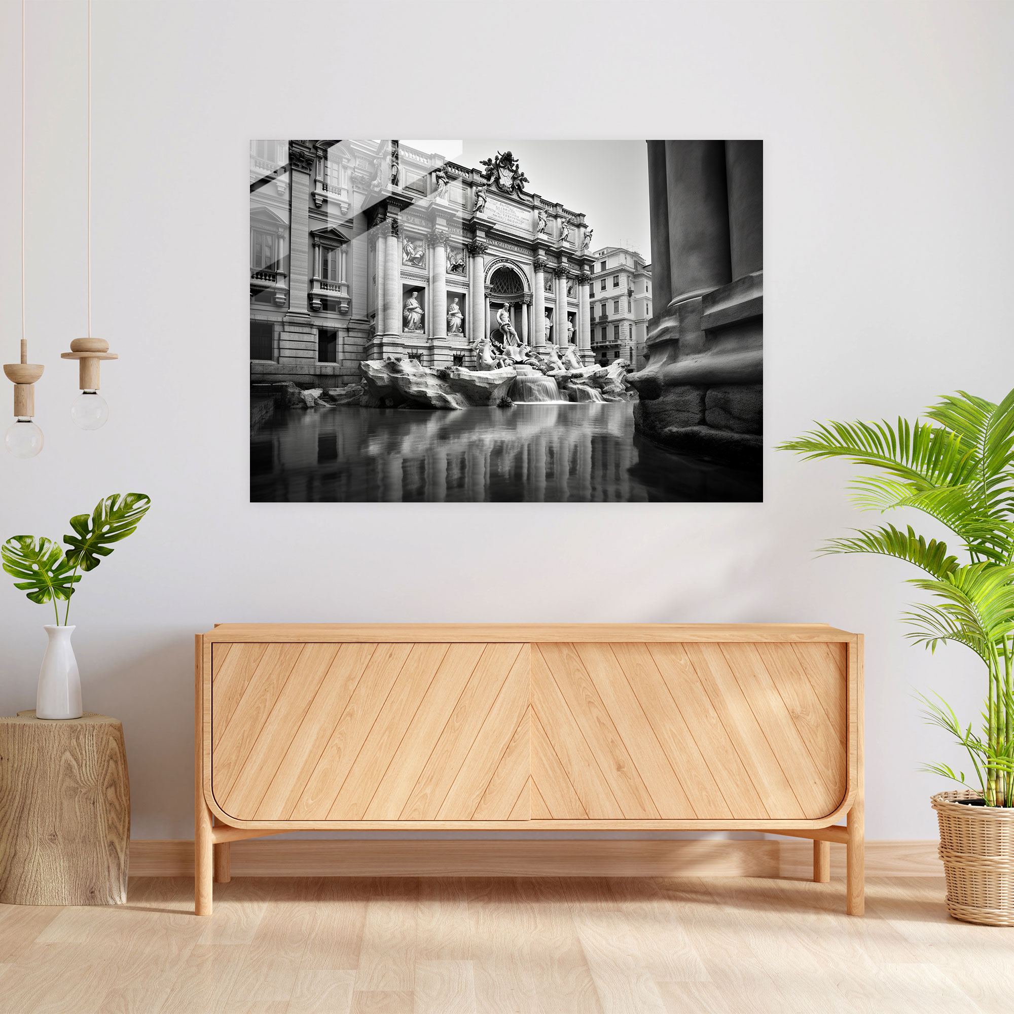 Rome Wall Decoration - Rome, Black And White Photograph, Mystery, Glass Art
