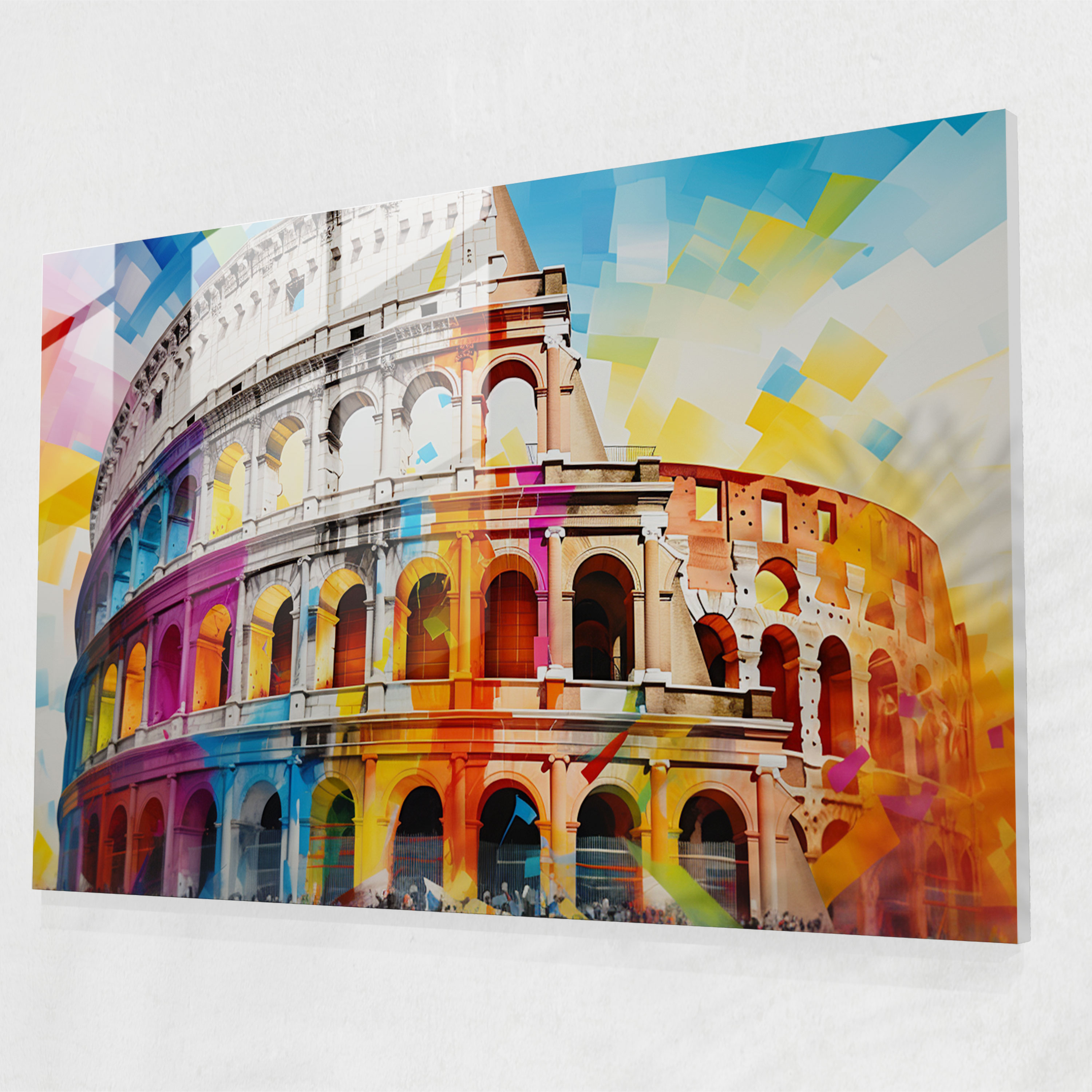 Colosseum Energy Glass Print - Geometric Abstract Art - Rome, Glass Print, Glass Wall Art, Home Decoration