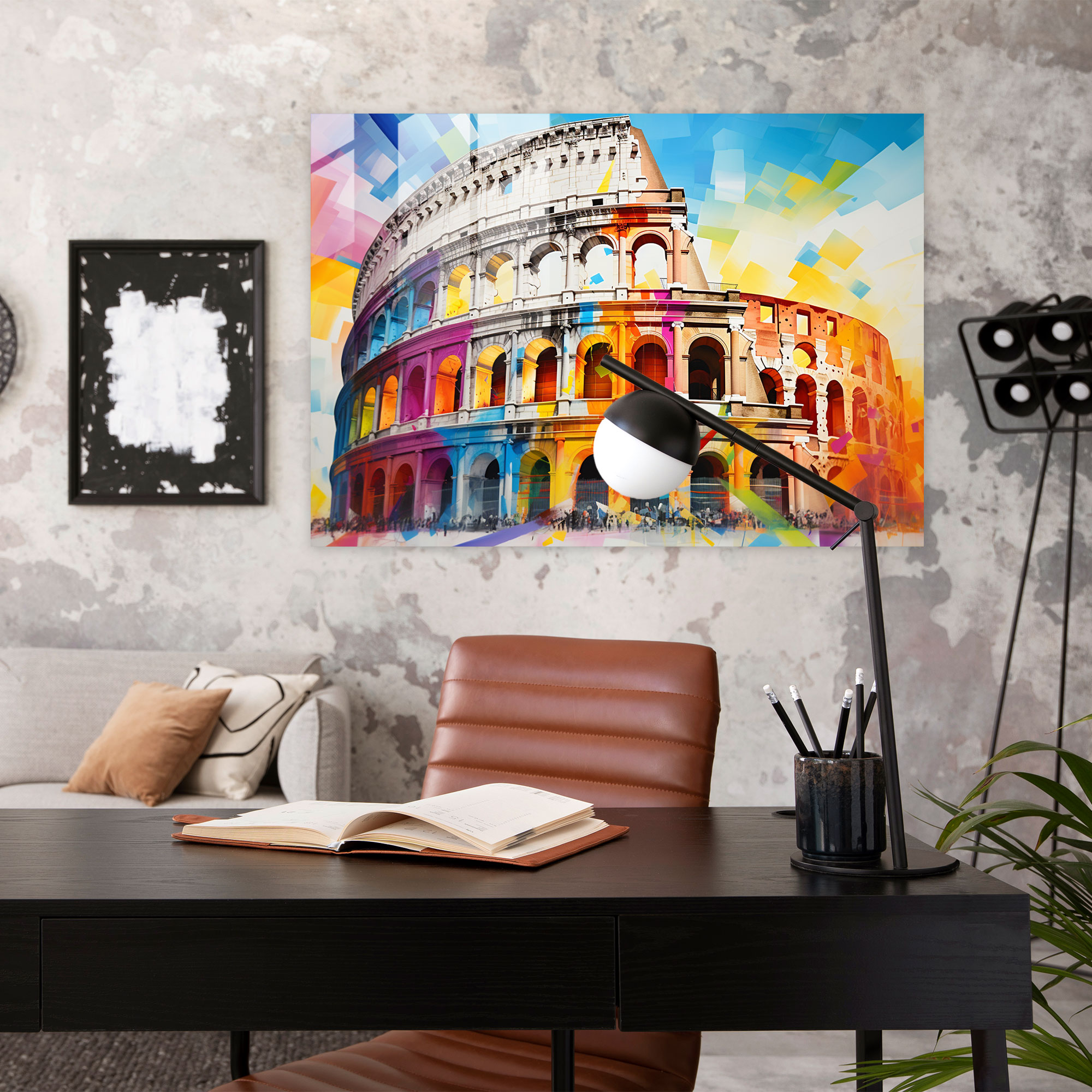 Colosseum Energy Glass Print - Geometric Abstract Art - Rome, Glass Print, Glass Wall Art, Home Decoration