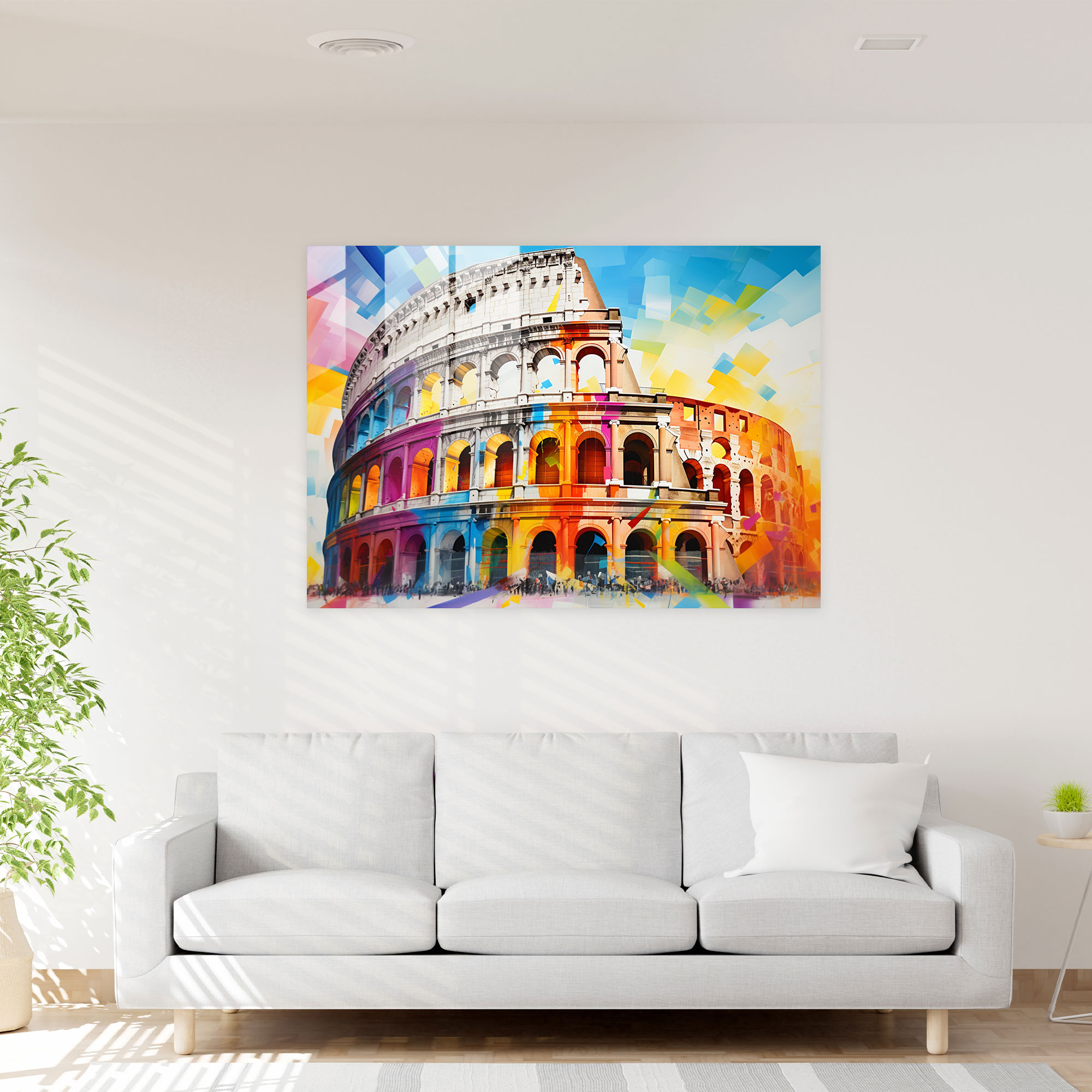 Colosseum Energy Glass Print - Geometric Abstract Art - Rome, Glass Print, Glass Wall Art, Home Decoration