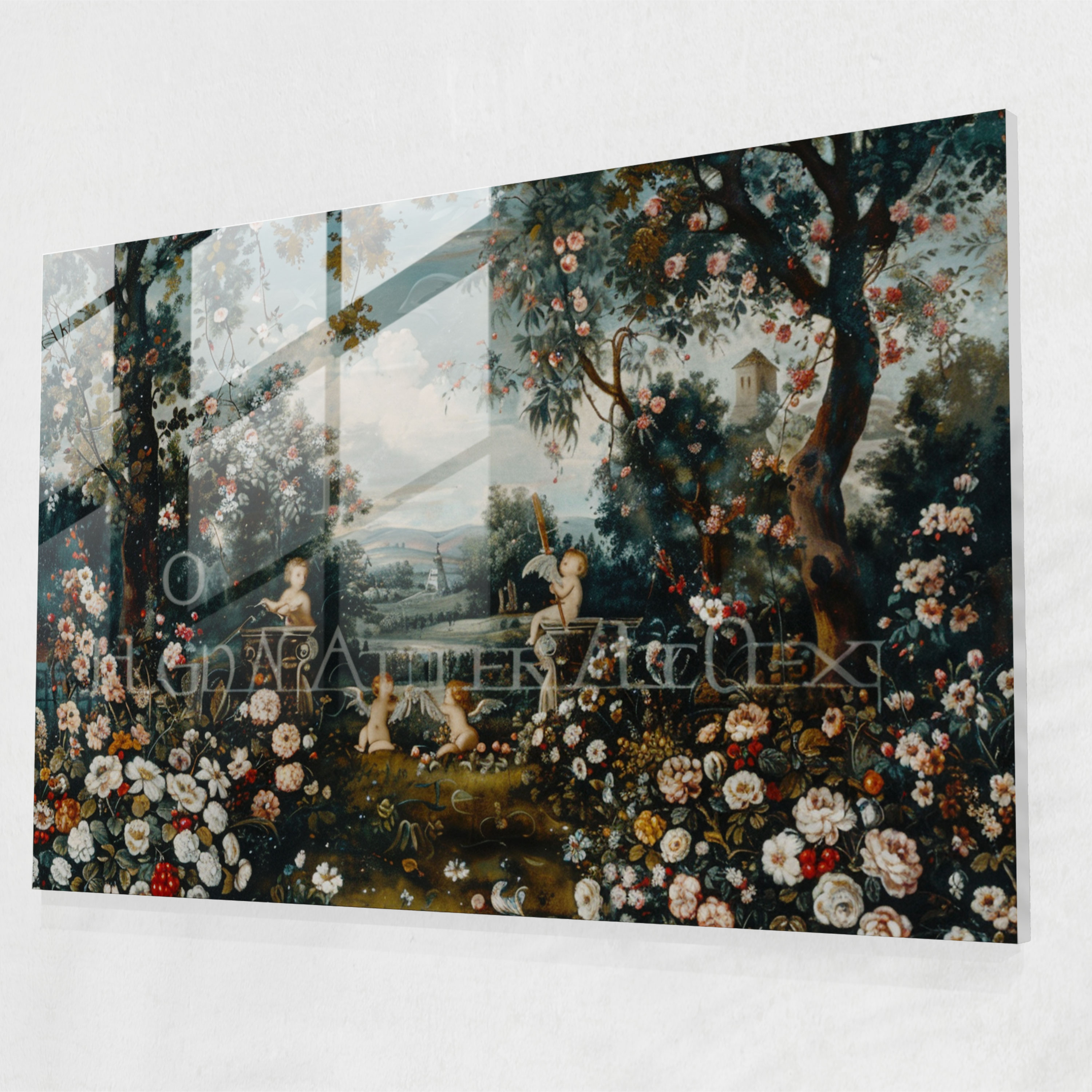 Rococo Style Painting Glass Print - Rococo Style Painting, Glass Print, Glass Art, Home Decoration