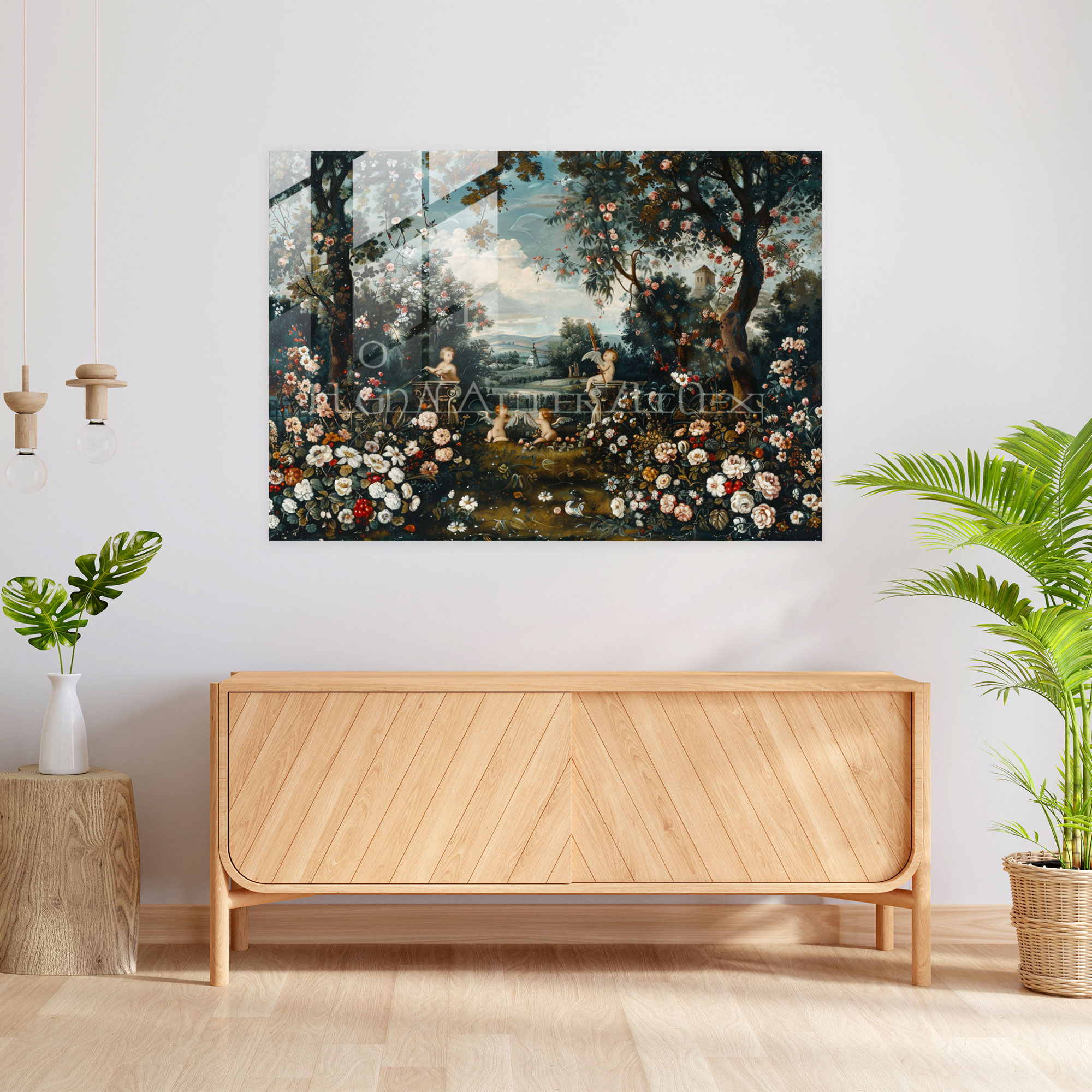 Rococo Style Painting Glass Print - Rococo Style Painting, Glass Print, Glass Art, Home Decoration