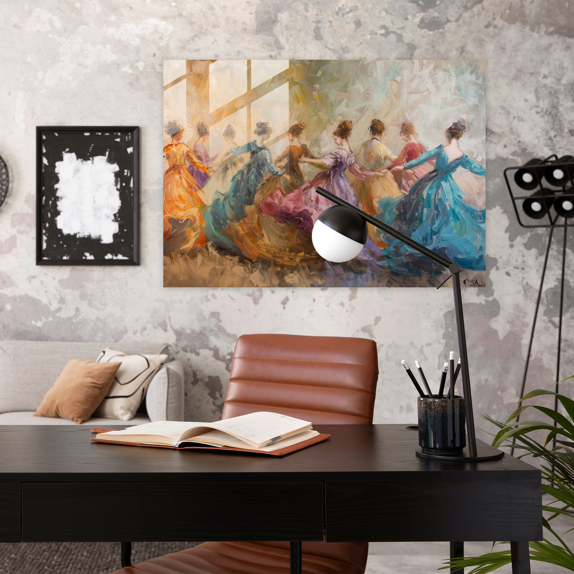 Rokoko Tarzı Resimli Cam Tablo Sanatı - Modern Sanat ve Duvar Dekorasyonu için Rokoko Tarzı Resimli Cam Tablo