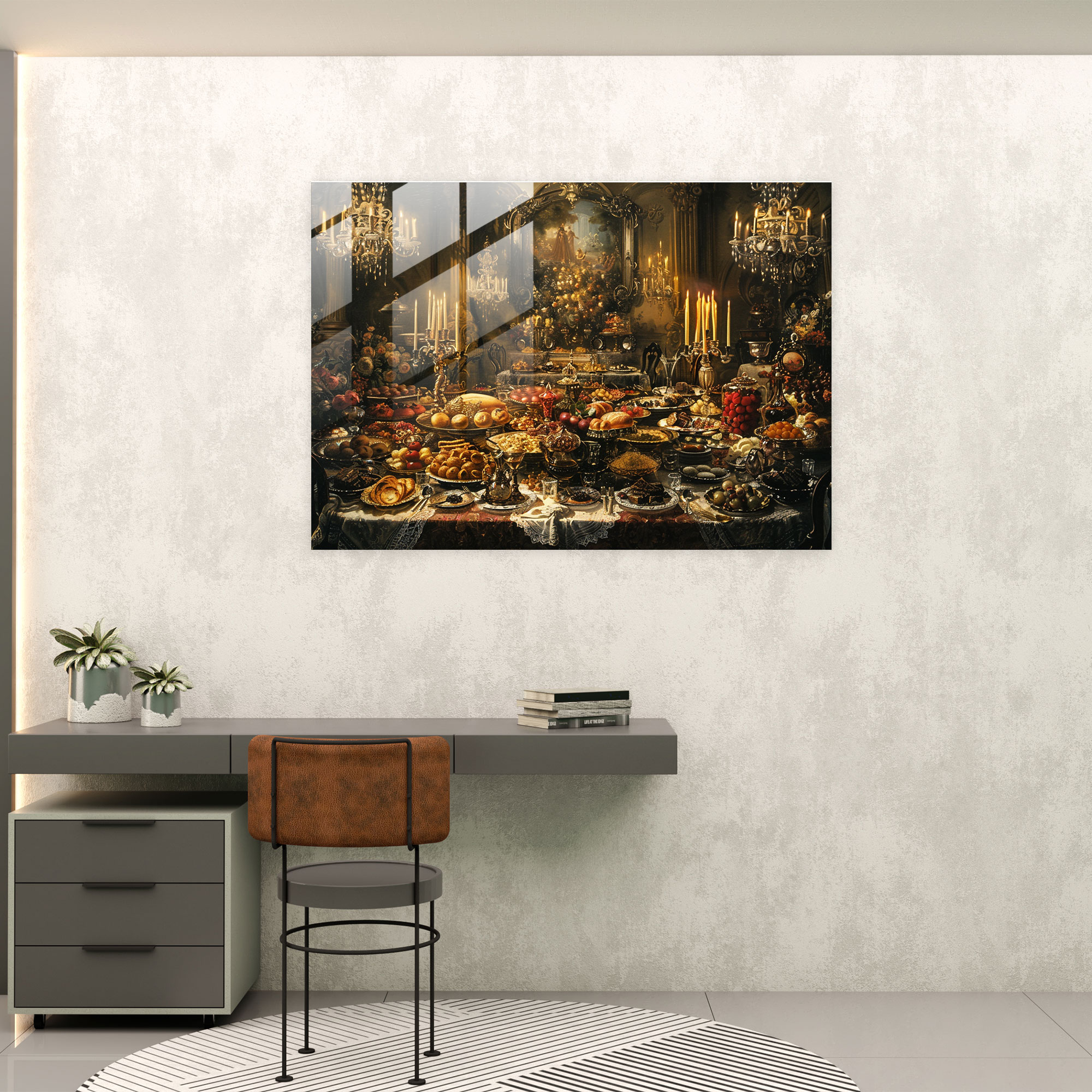 Rokoko Tarzı Resim Duvar Dekorasyonu - Kanvas Tablo Ev Dekorasyonu Modern Sanat