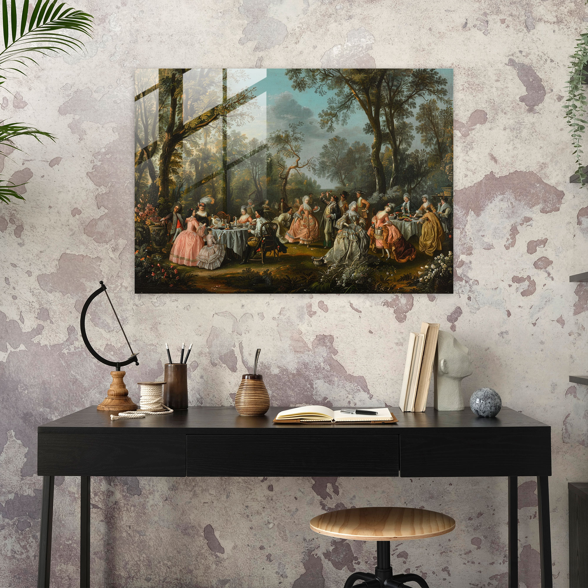 Rokoko Tarzı Tablo Ev Dekorasyonu - Modern Sanat Cam Tablo