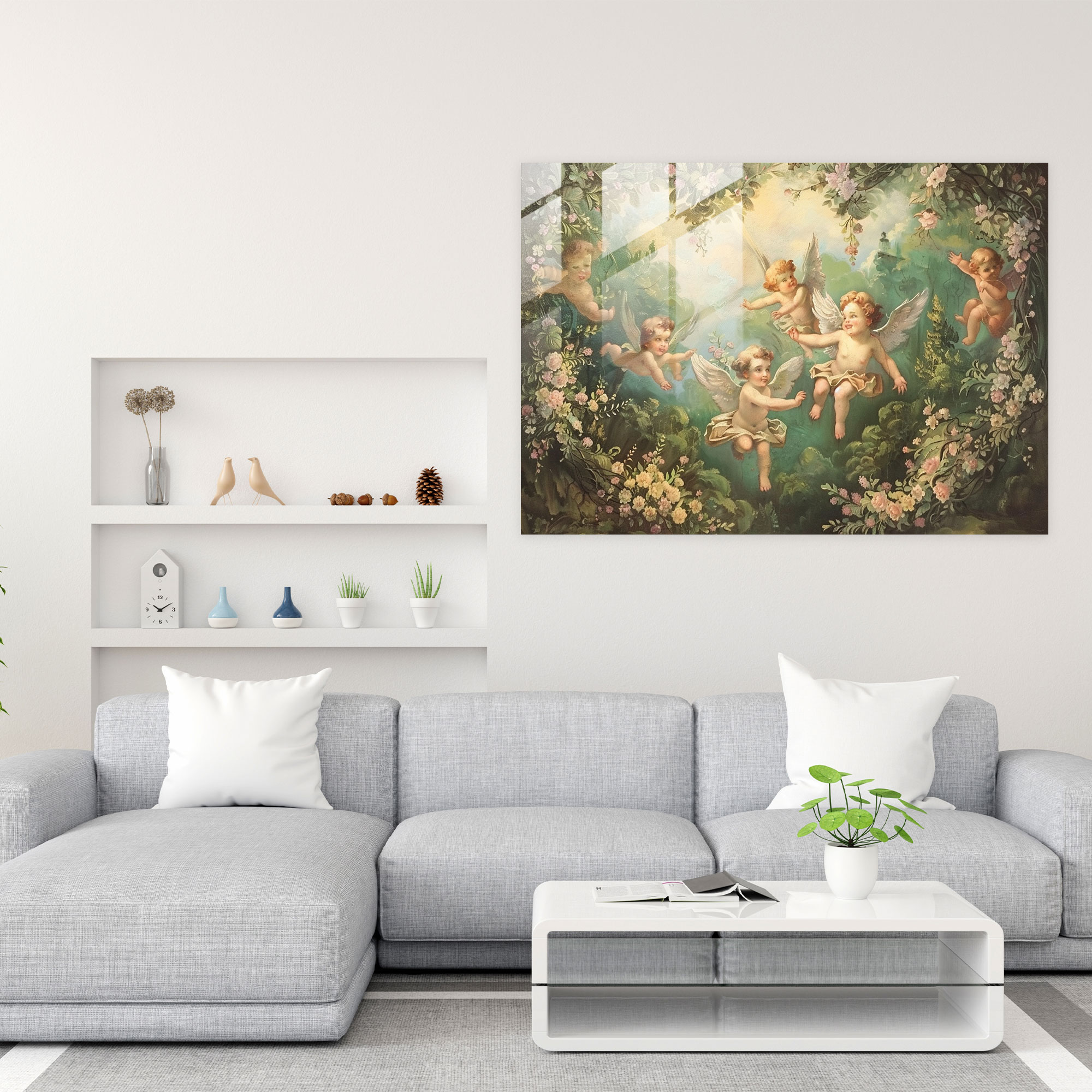 Rokoko Tarzı Resimli Cam Sanatı - Ev Dekorasyonu Modern Sanat