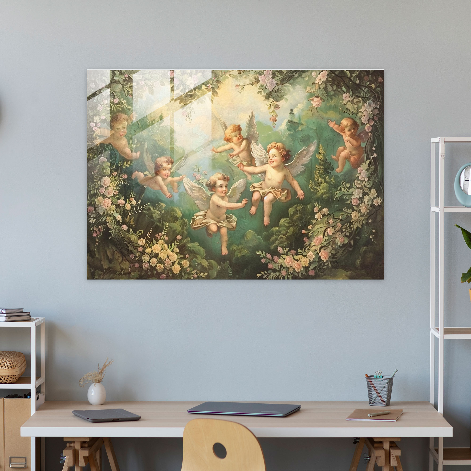 Rokoko Tarzı Resimli Cam Sanatı - Ev Dekorasyonu Modern Sanat