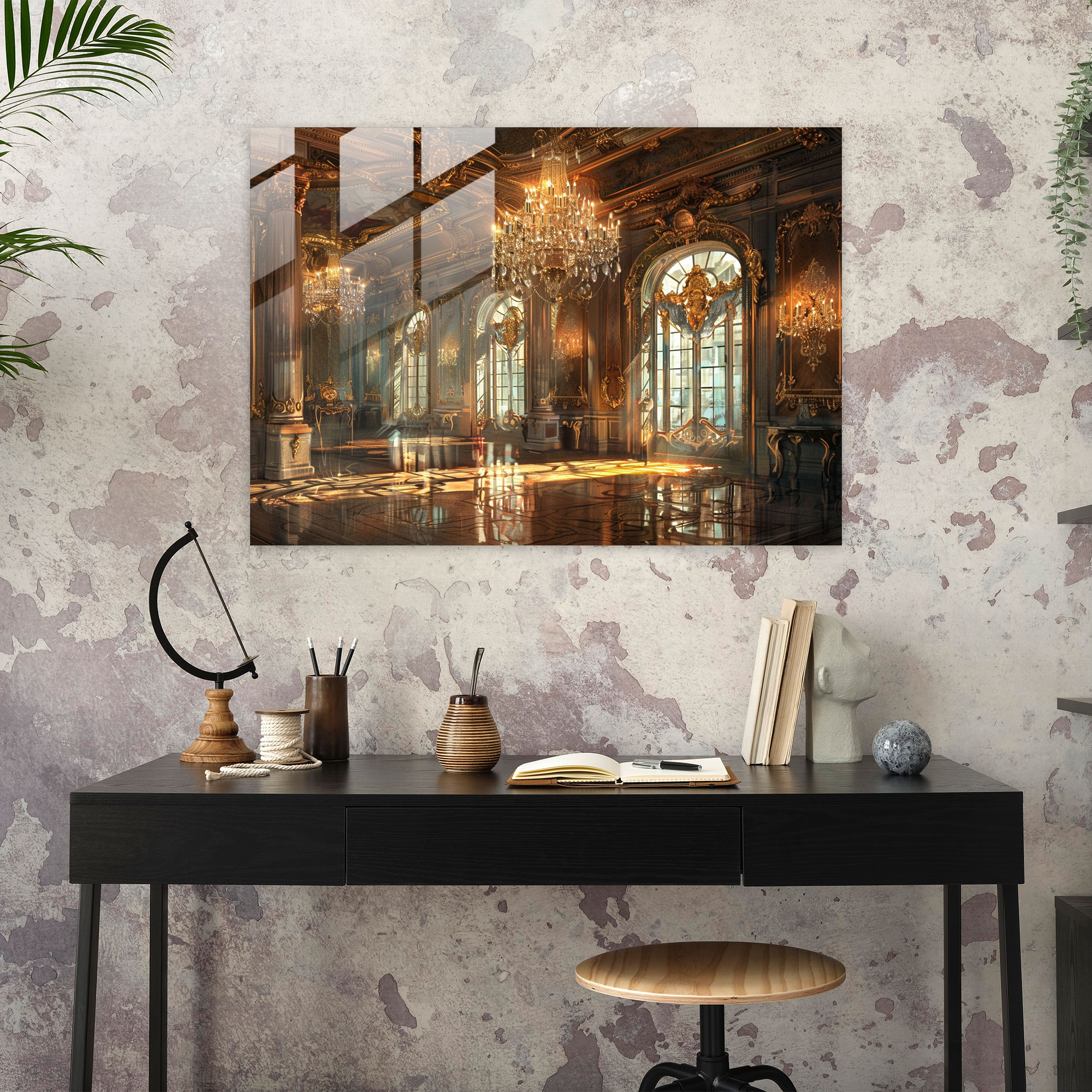 Rokoko Tarzı Resim Modern Sanat - Rokoko Tarzı Resim Cam Sanatı Ev Dekorasyonu Duvar Dekorasyonu