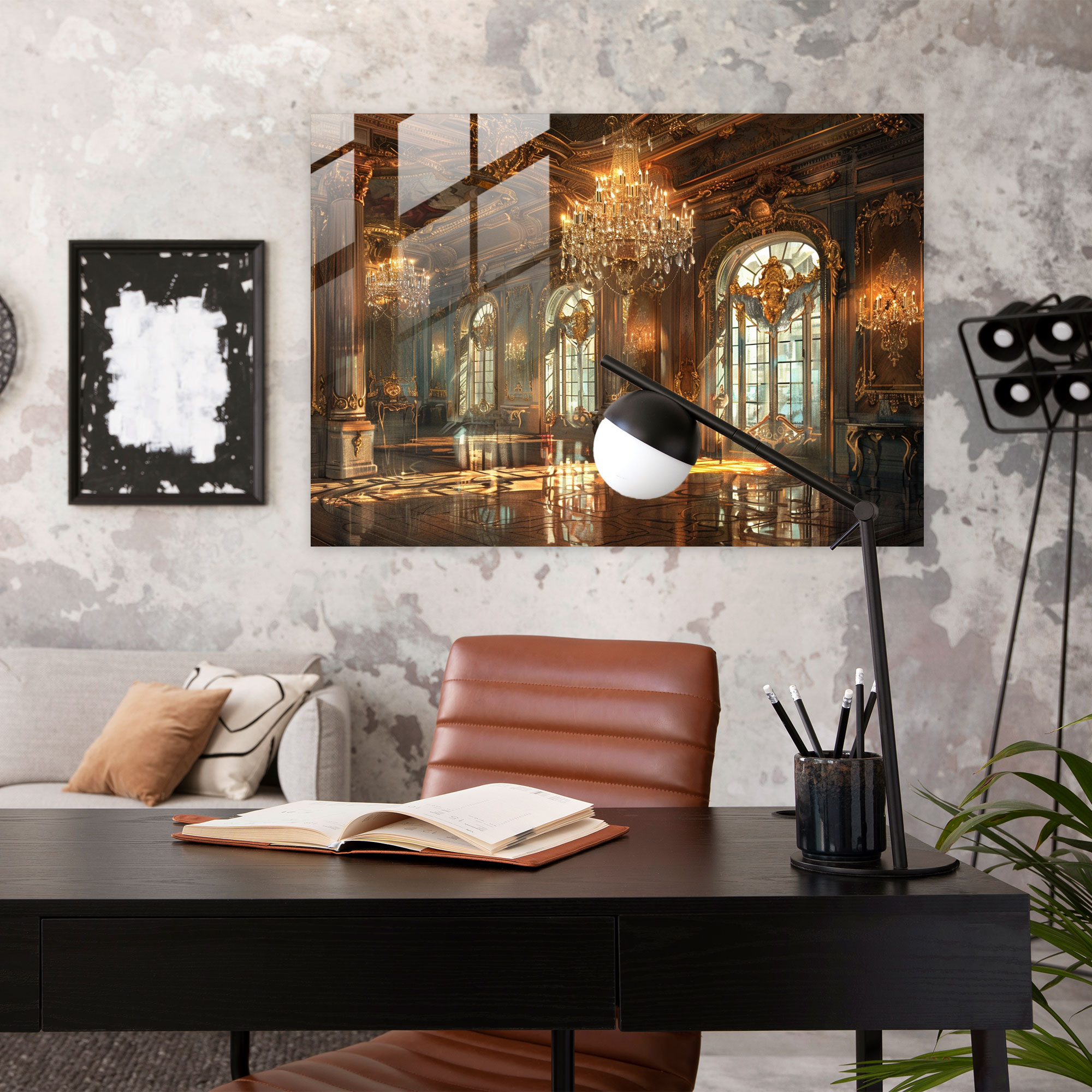 Rokoko Tarzı Resim Modern Sanat - Rokoko Tarzı Resim Cam Sanatı Ev Dekorasyonu Duvar Dekorasyonu