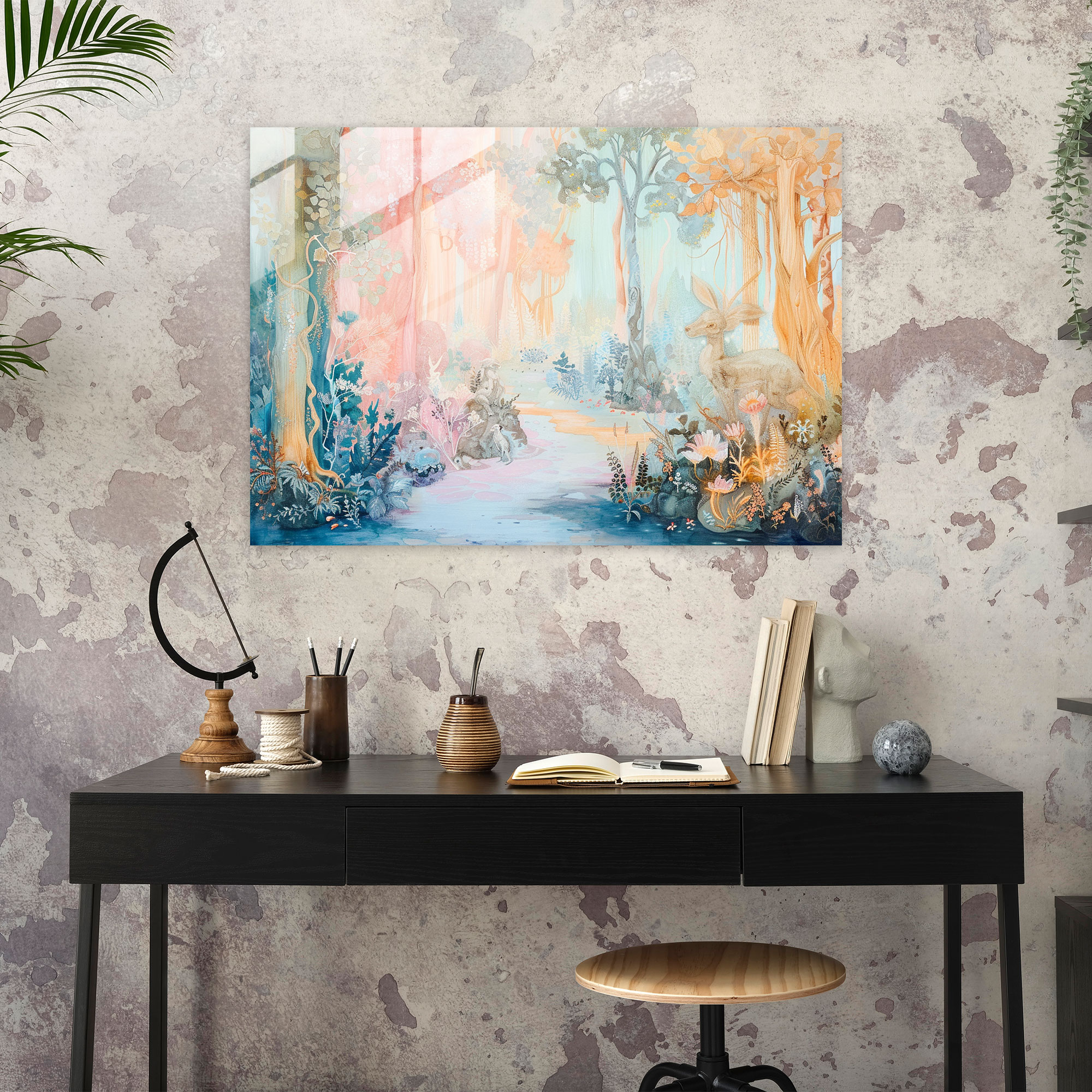 Rokoko Tarzı Tablo Cam Sanatı - Duvar Dekorasyonu Modern Sanat