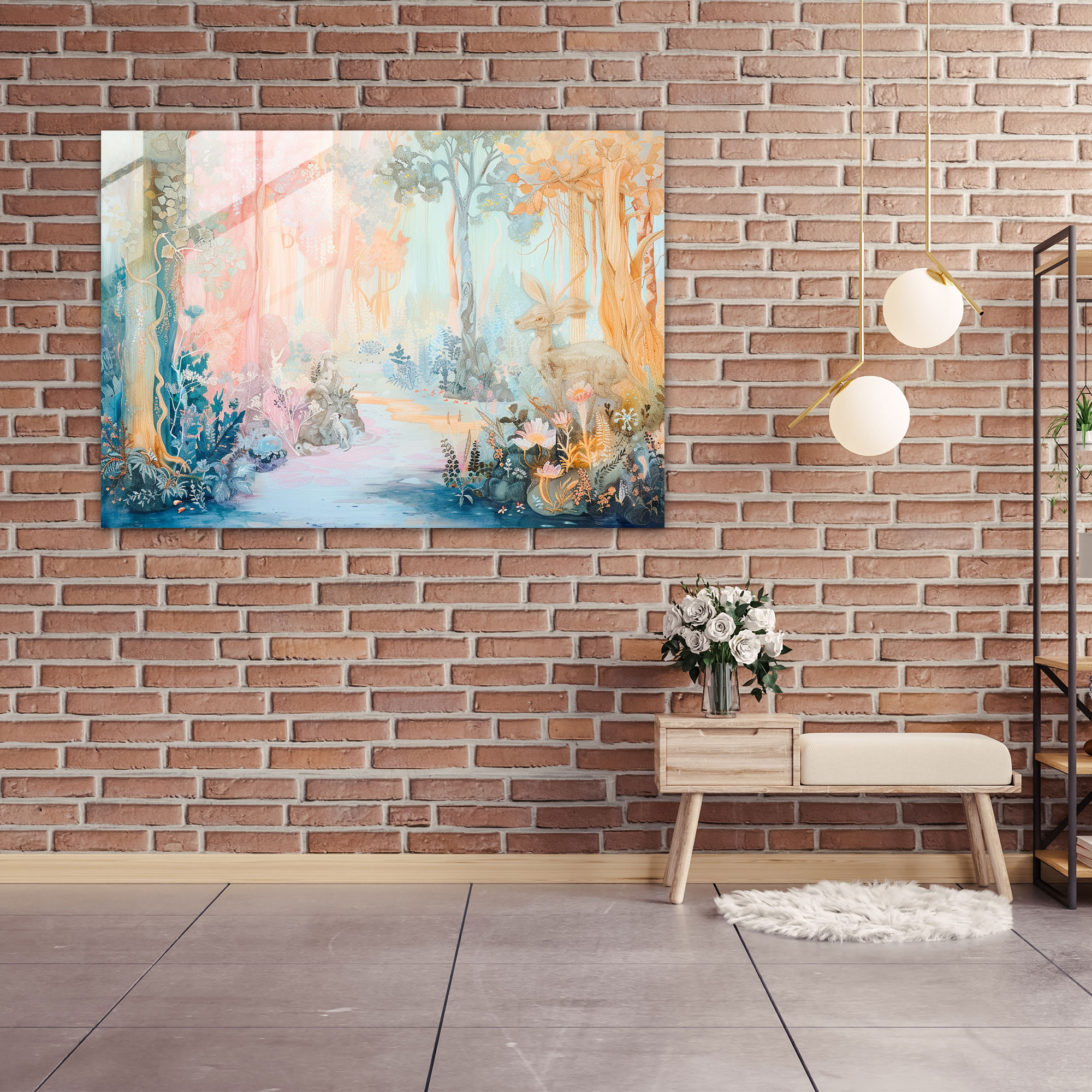 Rokoko Tarzı Tablo Cam Sanatı - Duvar Dekorasyonu Modern Sanat