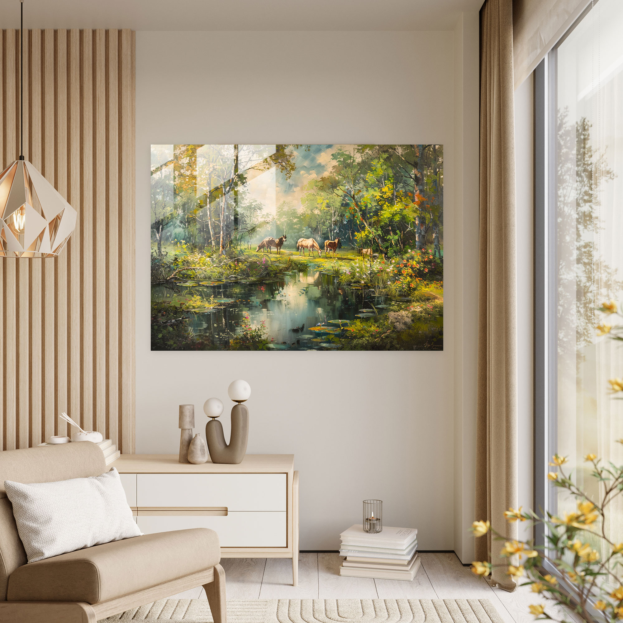 Rokoko Tarzı Resimli Cam Sanatı - Rokoko Tarzı Resim Modern Sanat Cam Tablo