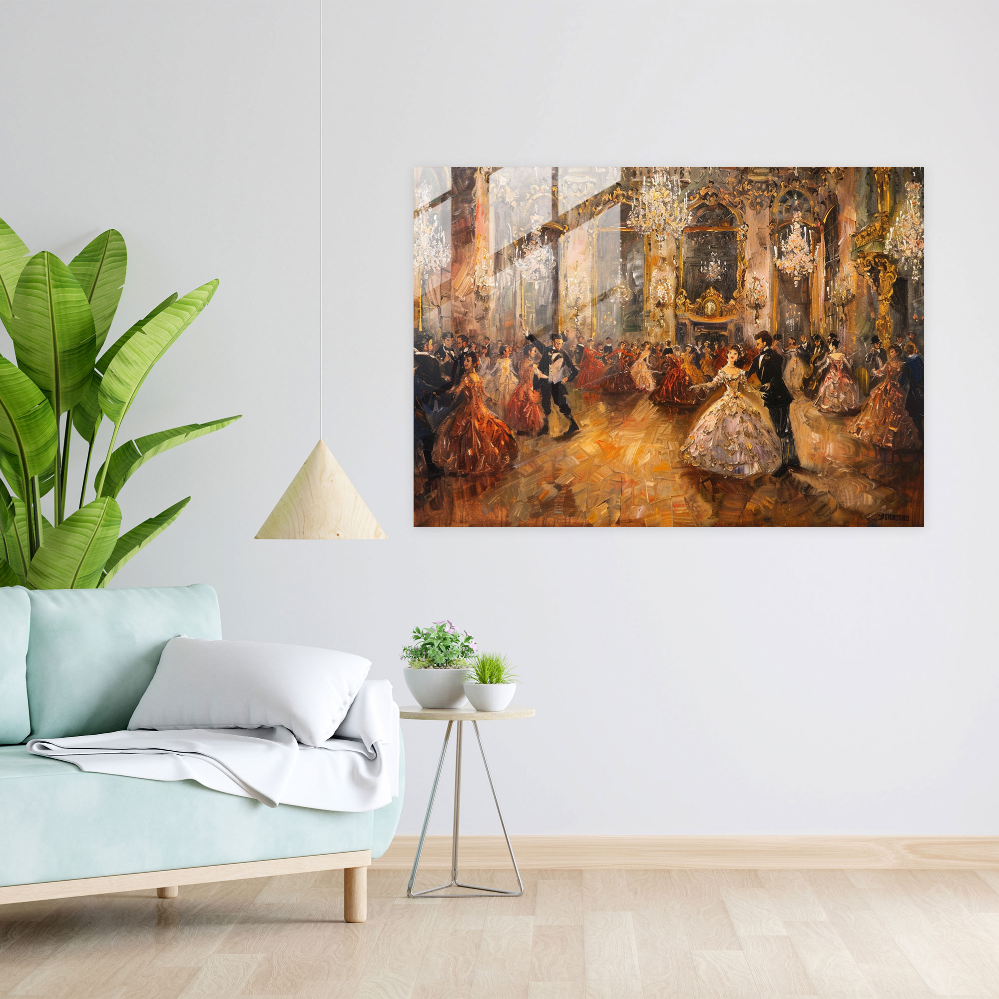 Rokoko Tarzı Resim Cam Tablosu - Rokoko Tarzı Resim Modern Sanat Cam Duvar Sanatı