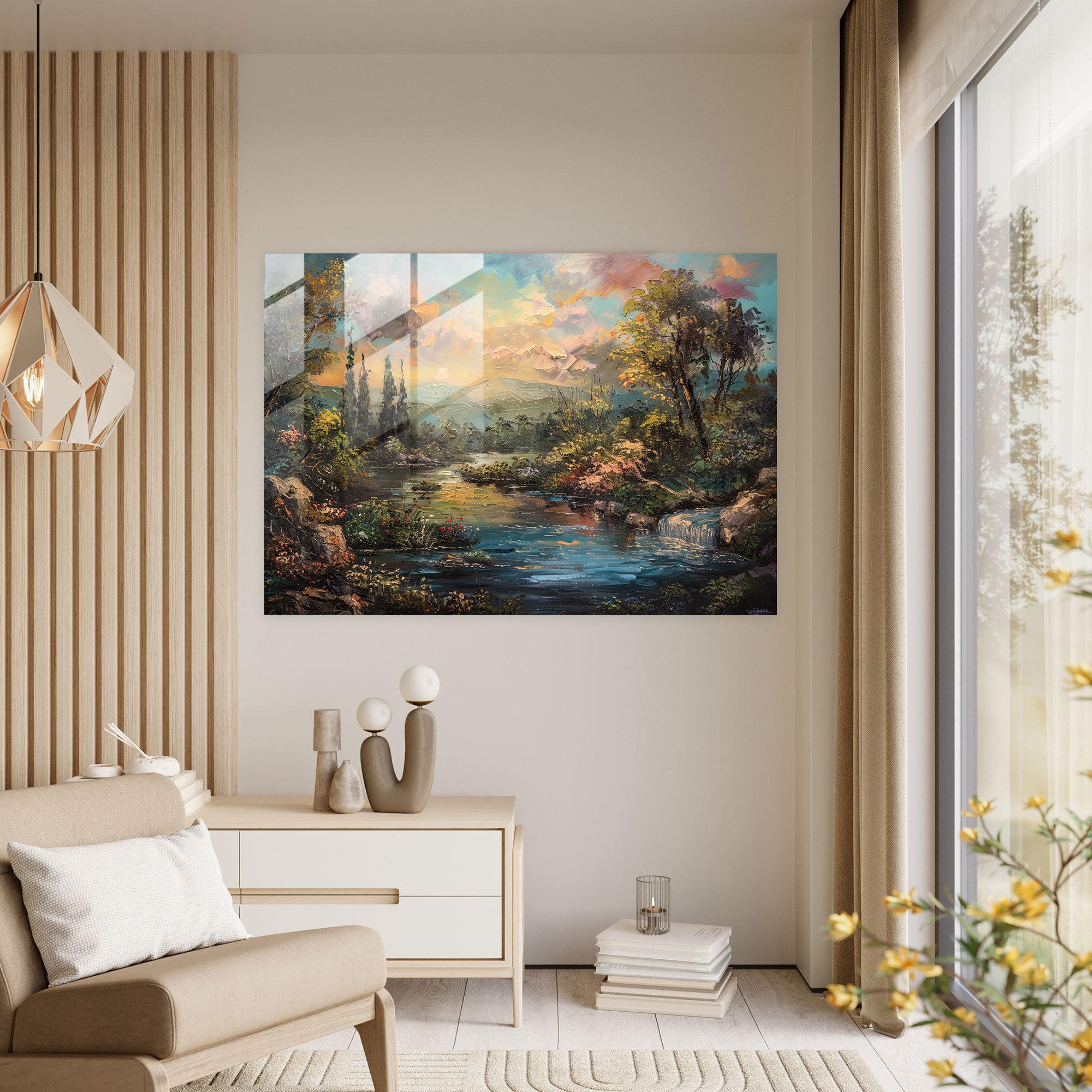 Rokoko Tarzı Resim Duvar Dekorasyonu - Kanvas Tablo Cam Sanatı Modern Sanat