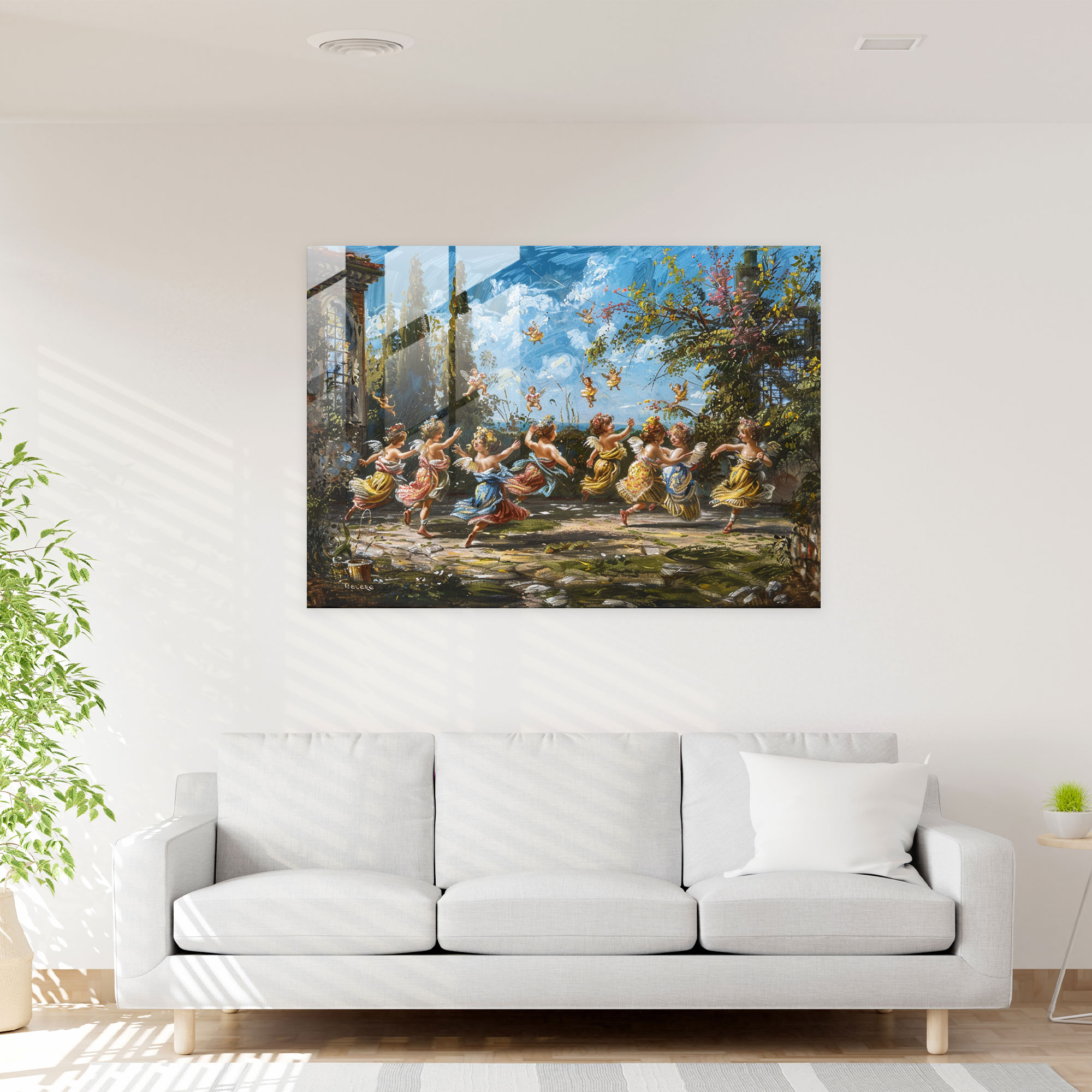 Rokoko Tarzı Resimli Ev Dekorasyonu - Rokoko Tarzı Resim Cam Tablo Cam Sanat Duvar Dekorasyonu