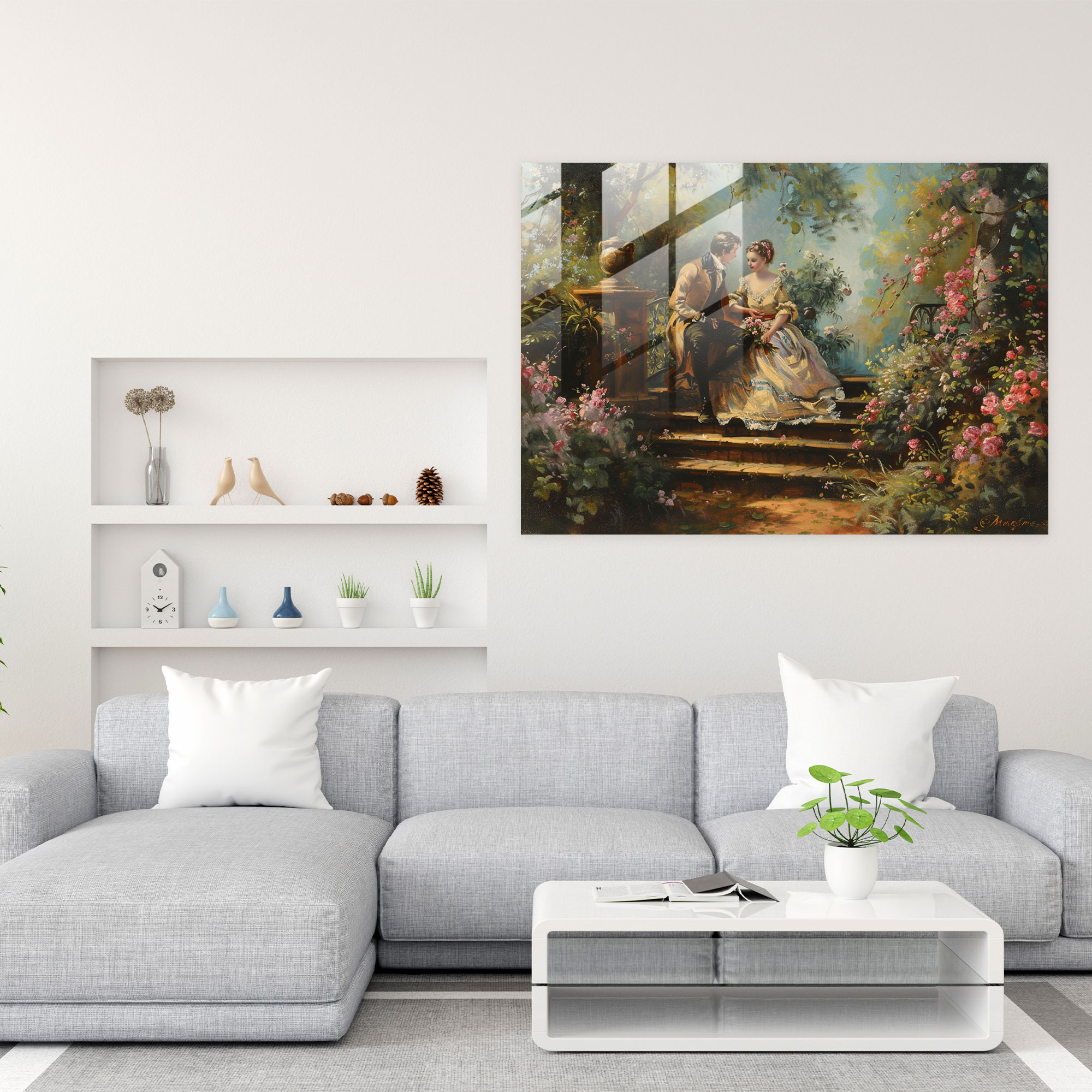 Rokoko Tarzı Resimli Cam Sanatı - Rokoko Tarzı Resim Cam Sanat Ev Dekorasyonu
