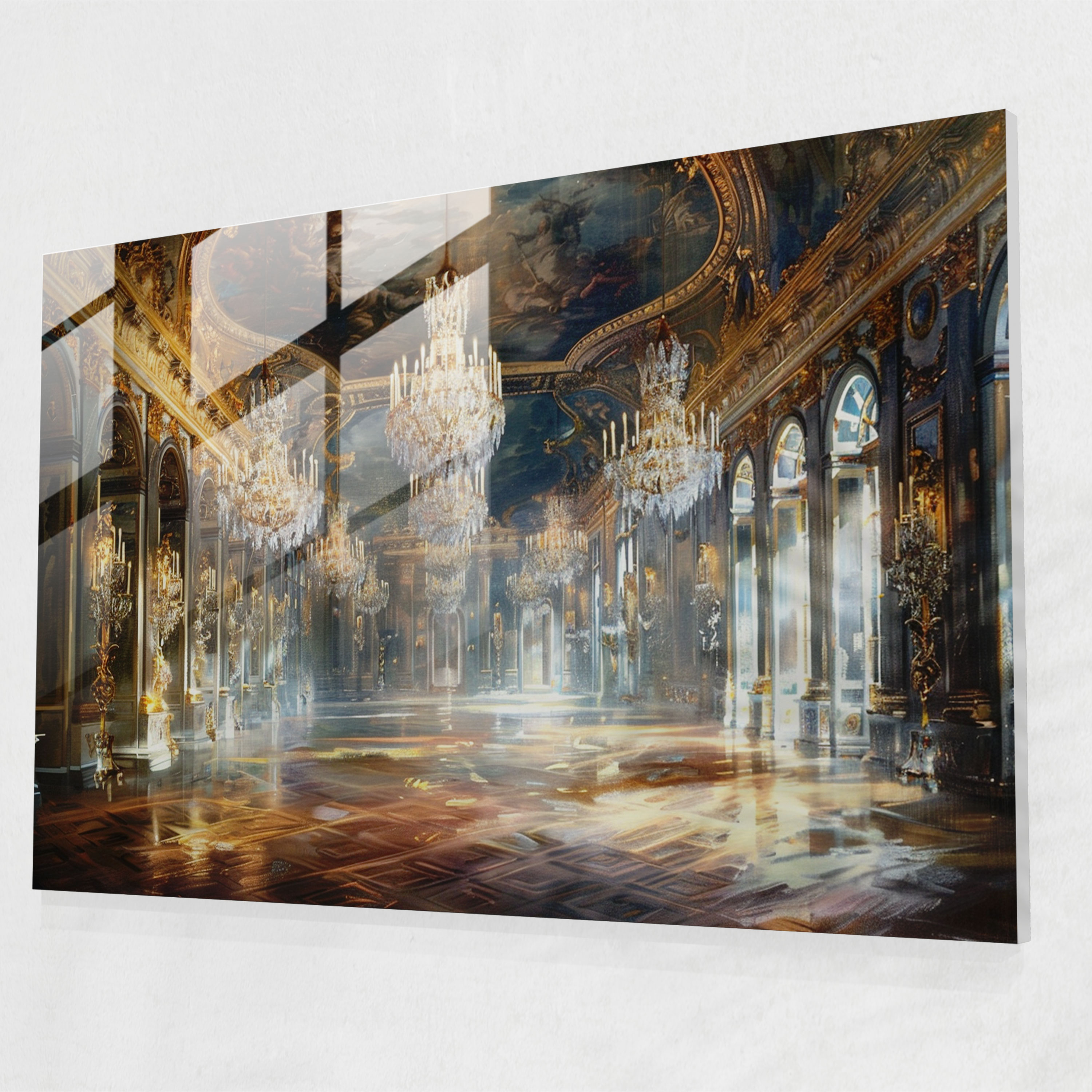 Rokoko Tarzı Resimli Duvar Dekorasyonu - Rokoko Tarzı Resim Modern Sanat Cam Sanat Ev Dekorasyonu