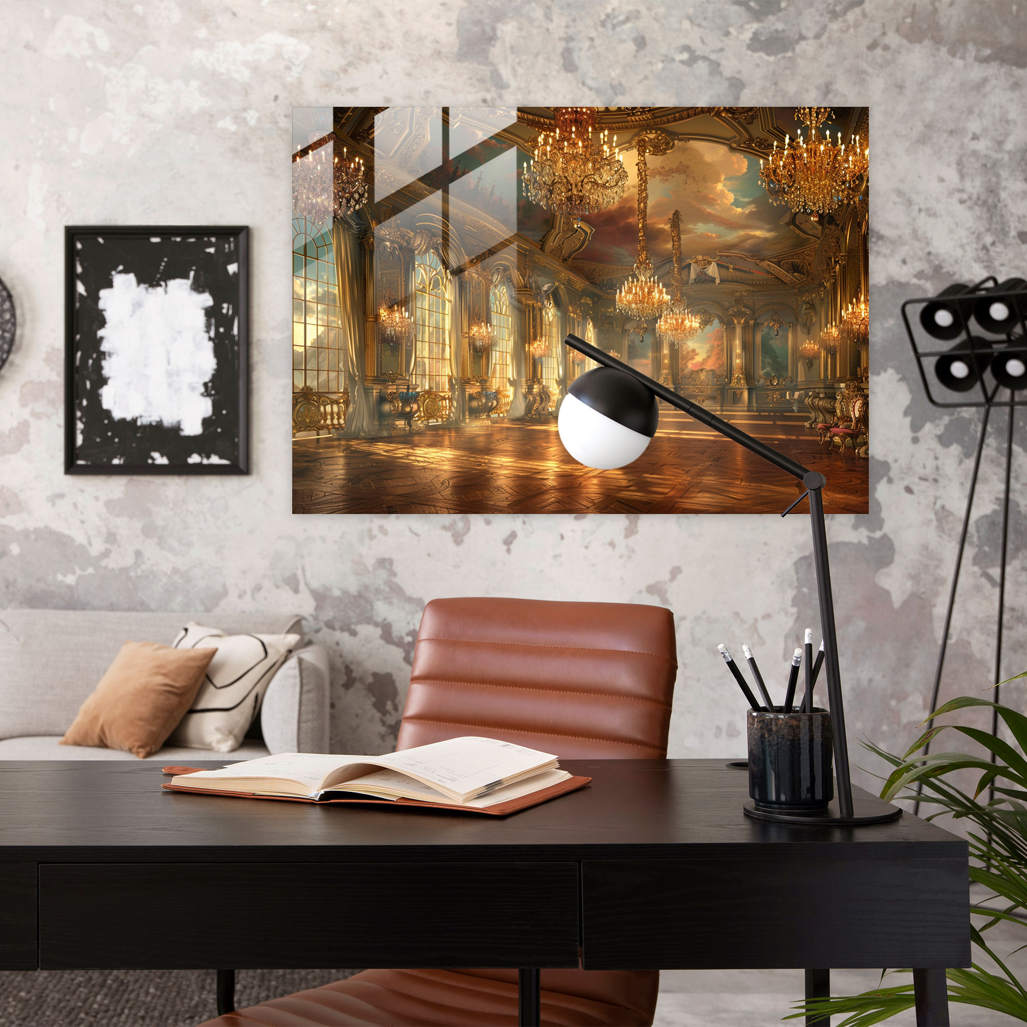 Rokoko Tarzı Resim Duvar Dekorasyonu - Rokoko Tarzı Resim Duvar Dekorasyonu Modern Sanat Cam Tablo