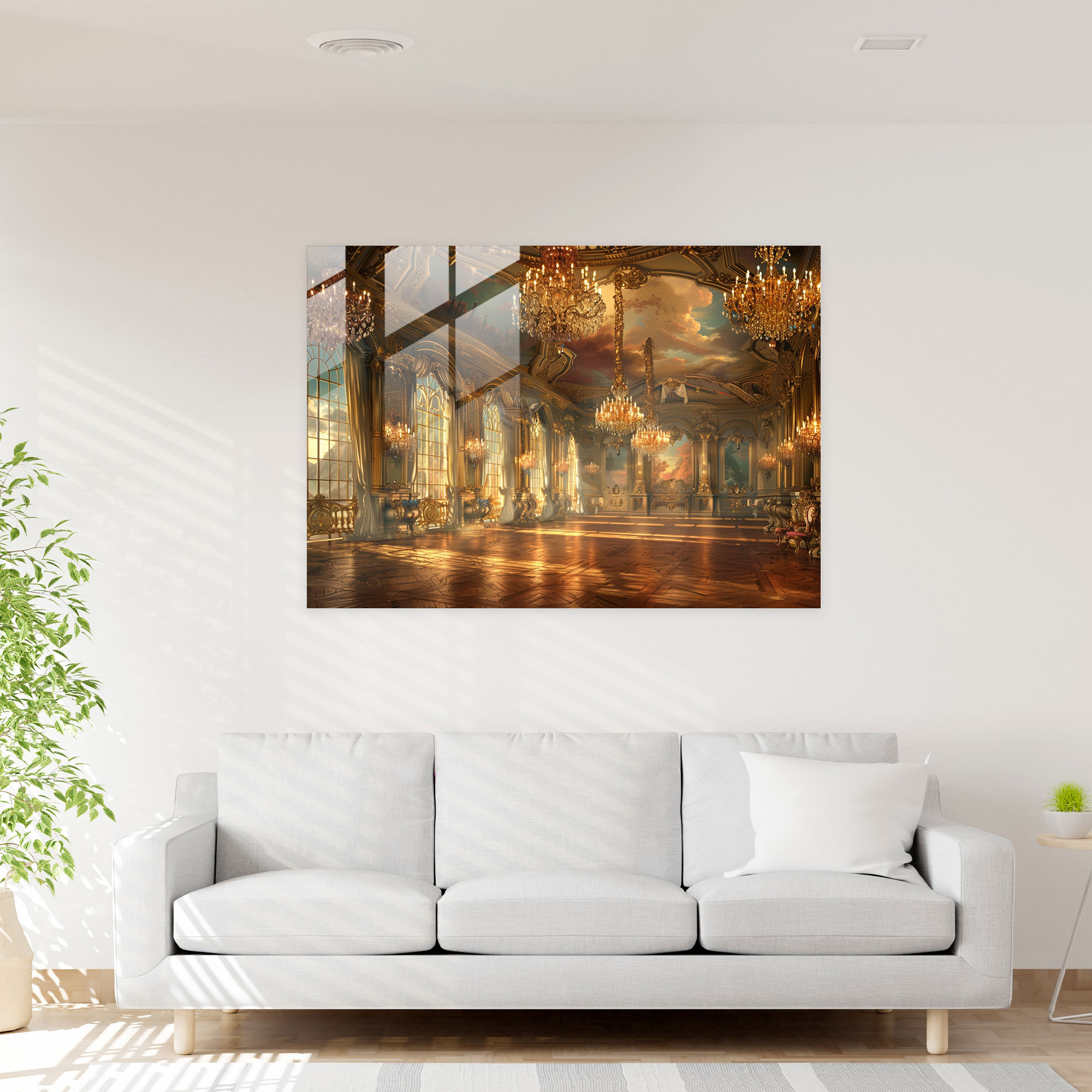 Rokoko Tarzı Resim Duvar Dekorasyonu - Rokoko Tarzı Resim Duvar Dekorasyonu Modern Sanat Cam Tablo