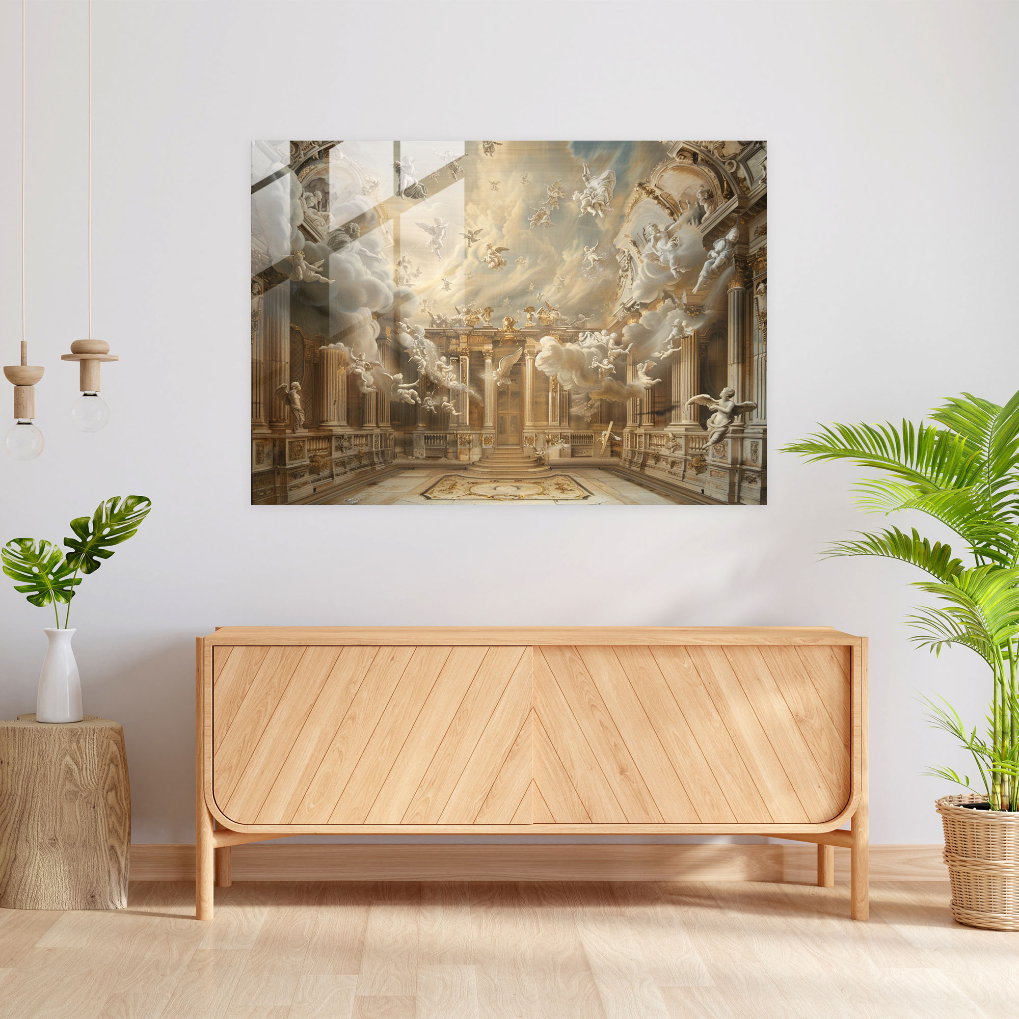Rokoko Tarzı Resim Ev Dekorasyonu - Modern Sanat Cam Tablo