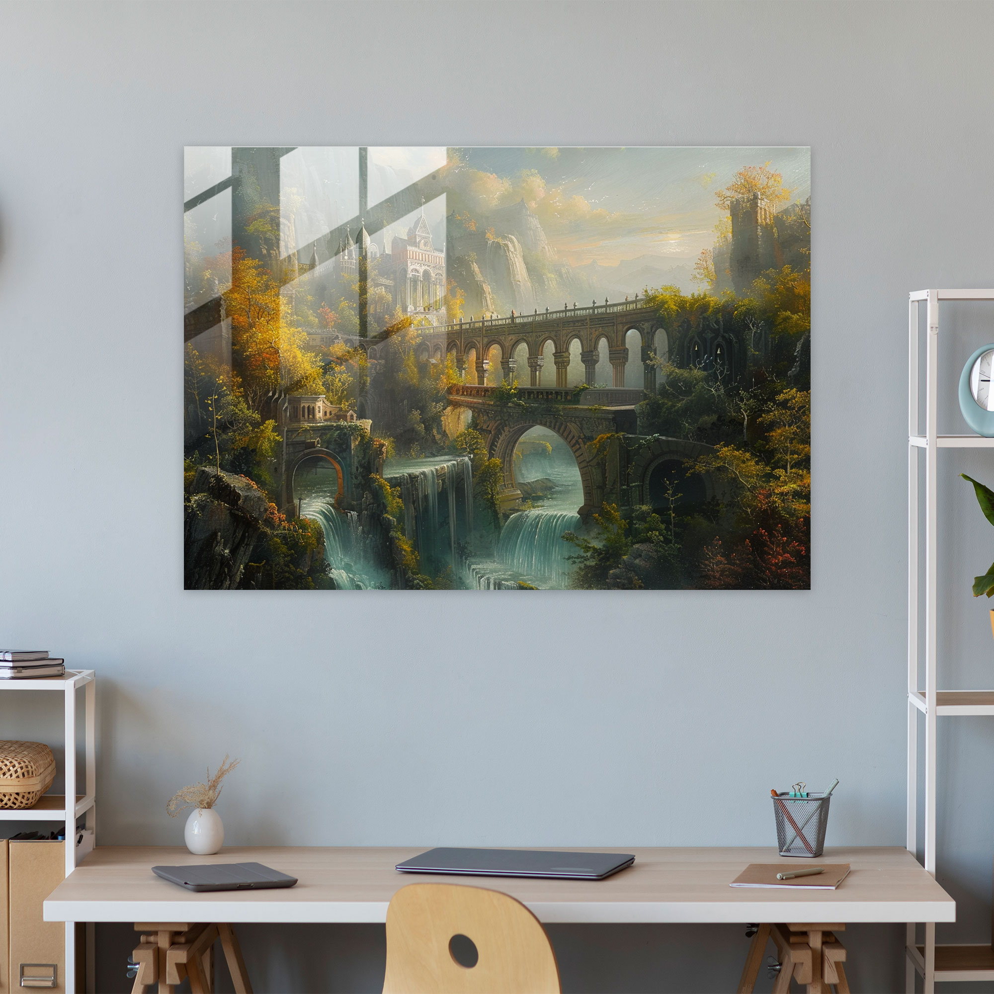 Rokoko Tarzı Resimli Cam Sanatı - Ev Dekorasyonu ve Duvar Dekorasyonu için Modern Sanat
