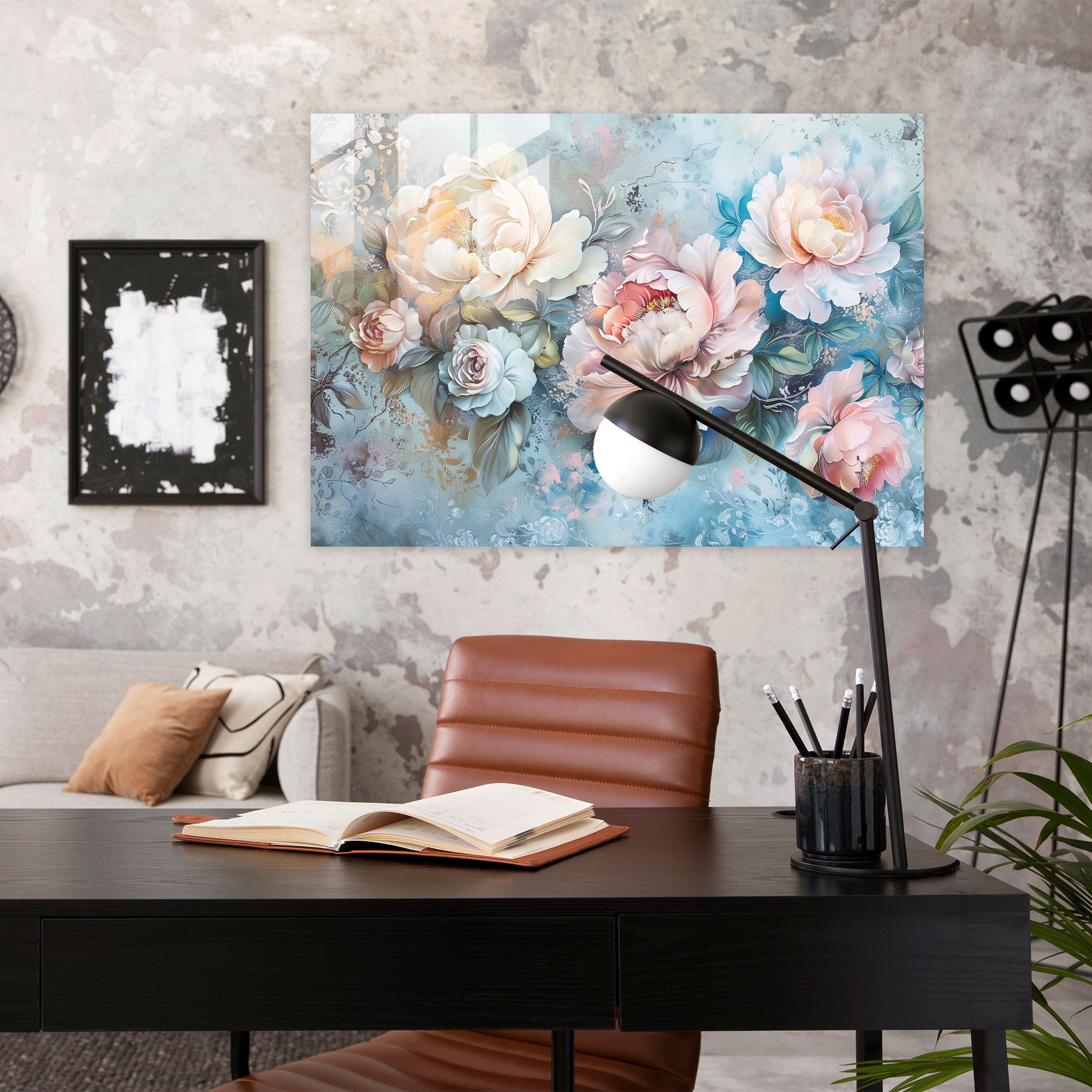 Rokoko Tarzı Tablo Cam Duvar Dekorasyonu - Ev Dekorasyonu Modern Sanat Cam Sanatı