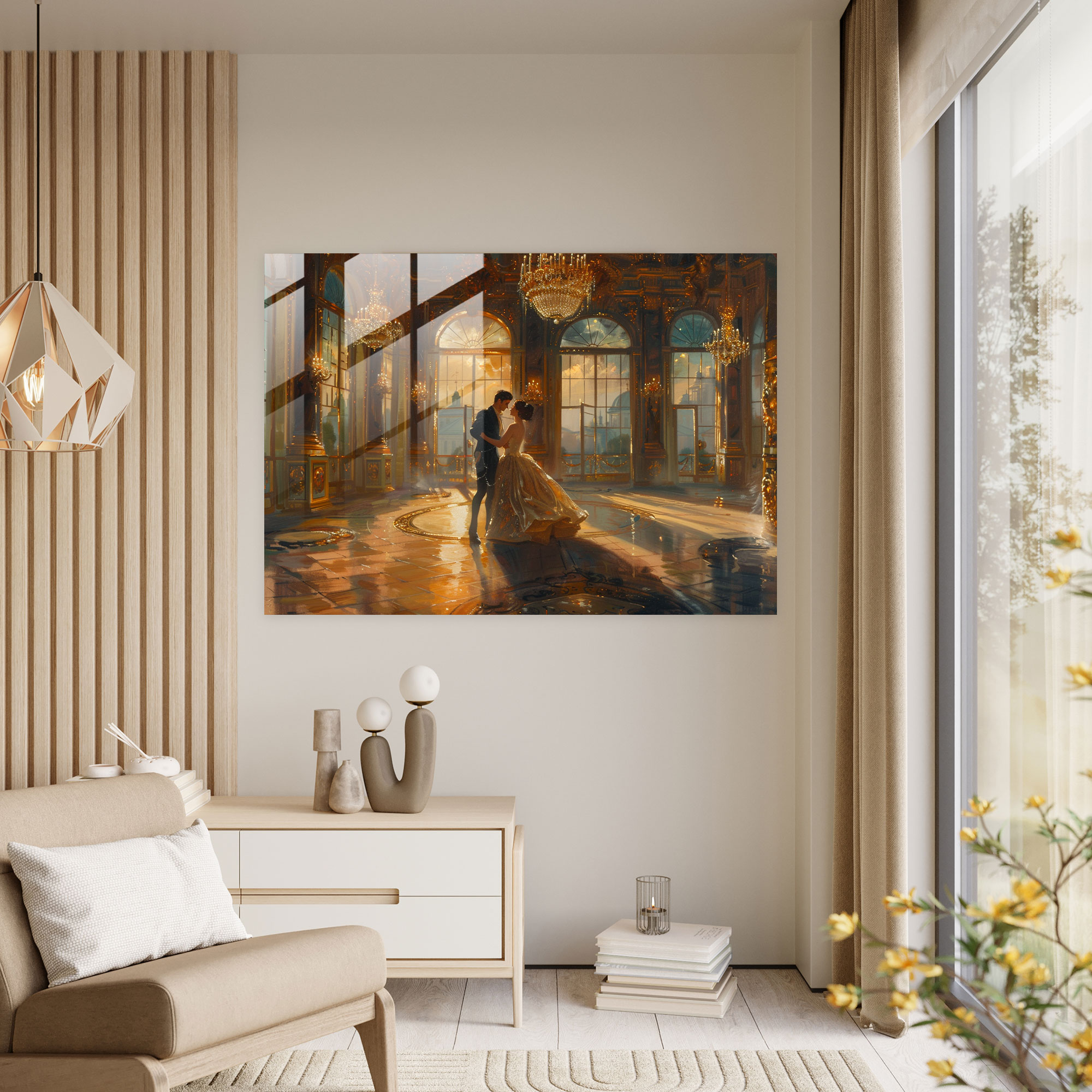 Rokoko Tarzı Resim Cam Tablo - Rokoko tarzı resim cam tablo cam sanatı