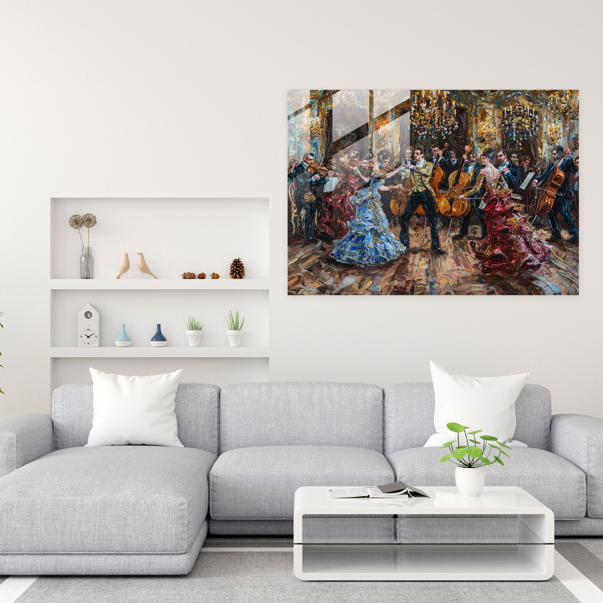 Rokoko Tarzı Tablo Duvar Dekorasyonu - Rokoko Tarzı Tablo Cam Duvar Sanatı Cam Sanat Duvar Dekorasyonu