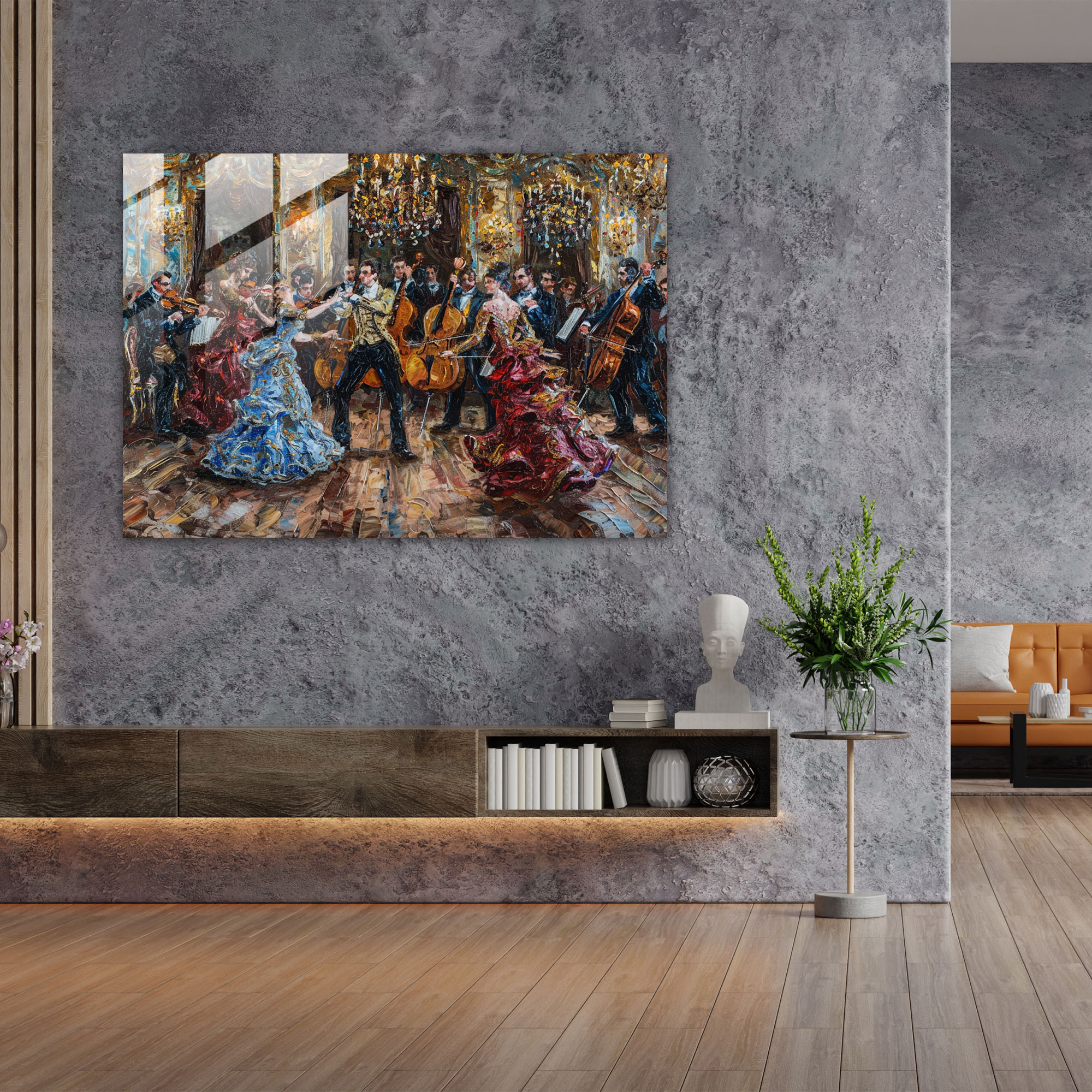 Rokoko Tarzı Tablo Duvar Dekorasyonu - Rokoko Tarzı Tablo Cam Duvar Sanatı Cam Sanat Duvar Dekorasyonu