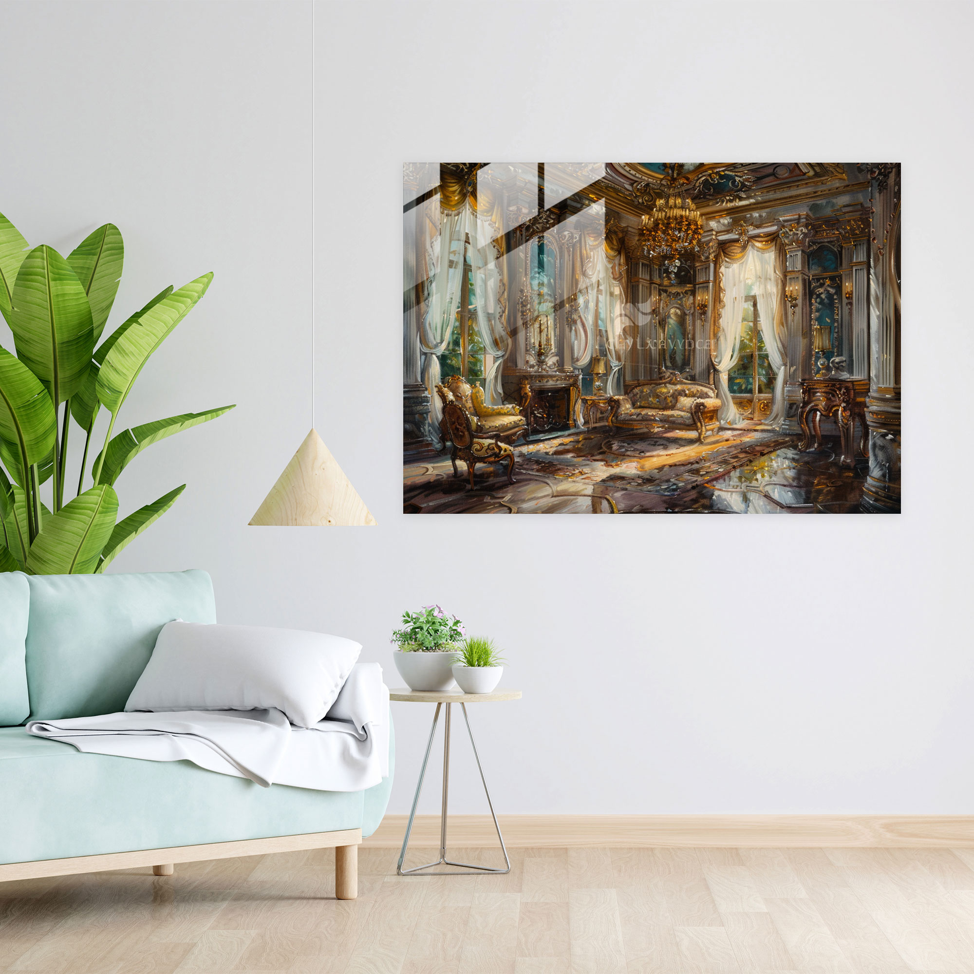 Rokoko Tarzı Tablo Ev Dekorasyonu - Rokoko Tarzı Tablo Cam Duvar Sanatı Modern Sanat Cam Tablo
