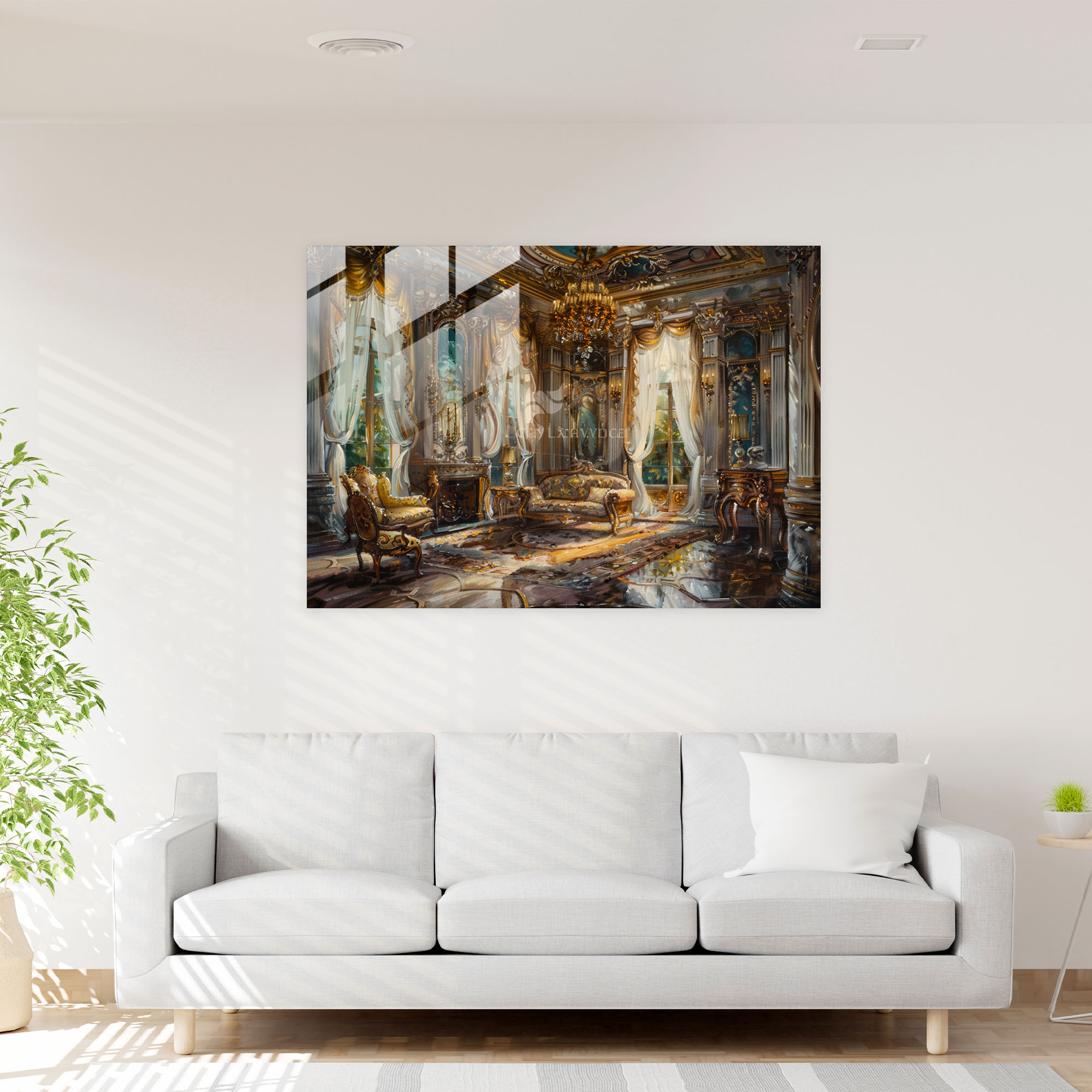 Rokoko Tarzı Tablo Ev Dekorasyonu - Rokoko Tarzı Tablo Cam Duvar Sanatı Modern Sanat Cam Tablo