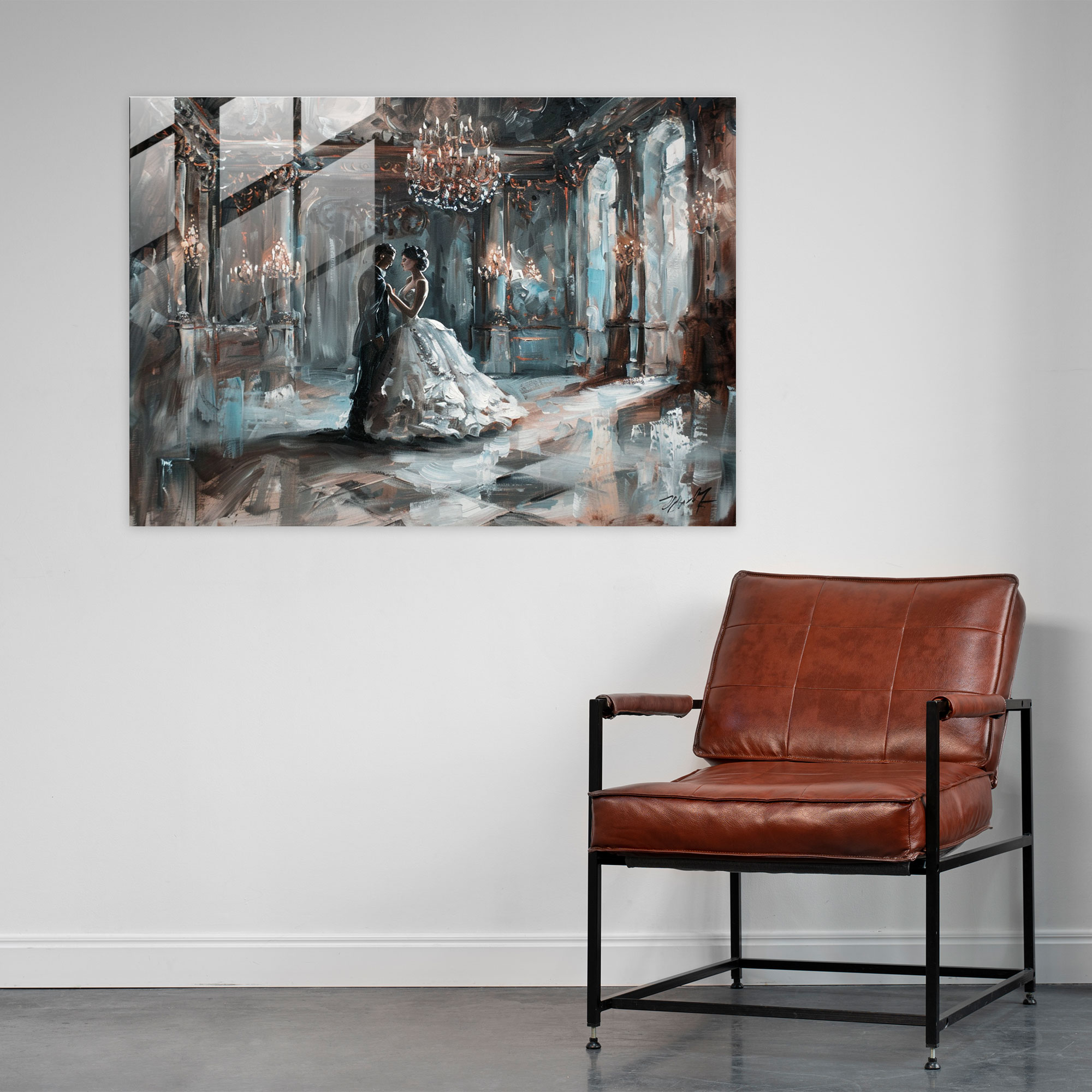 Rokoko Stili Resim Ev Dekorasyonu - Kanvas Tablo Modern Sanat Cam Sanat