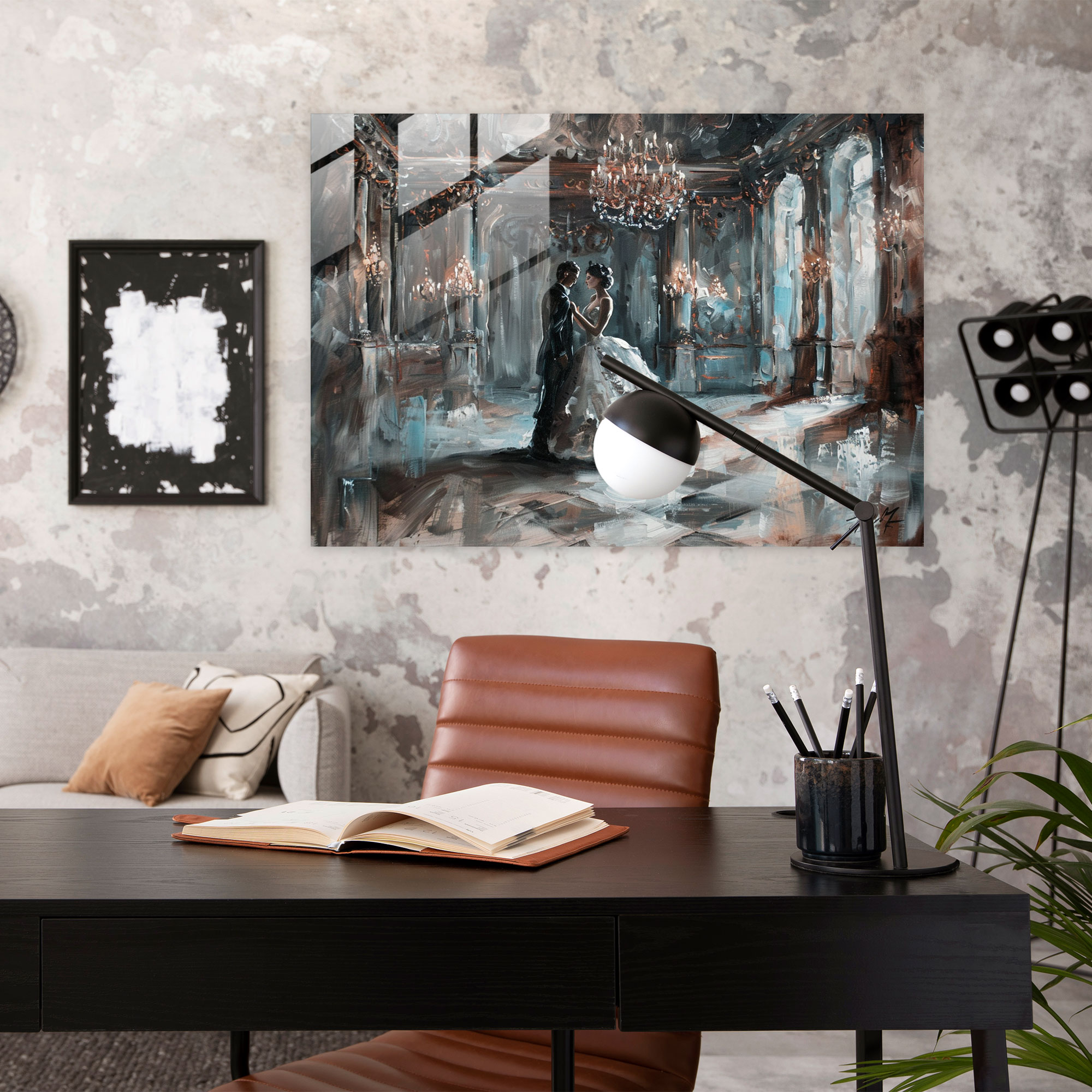 Rokoko Stili Resim Ev Dekorasyonu - Kanvas Tablo Modern Sanat Cam Sanat