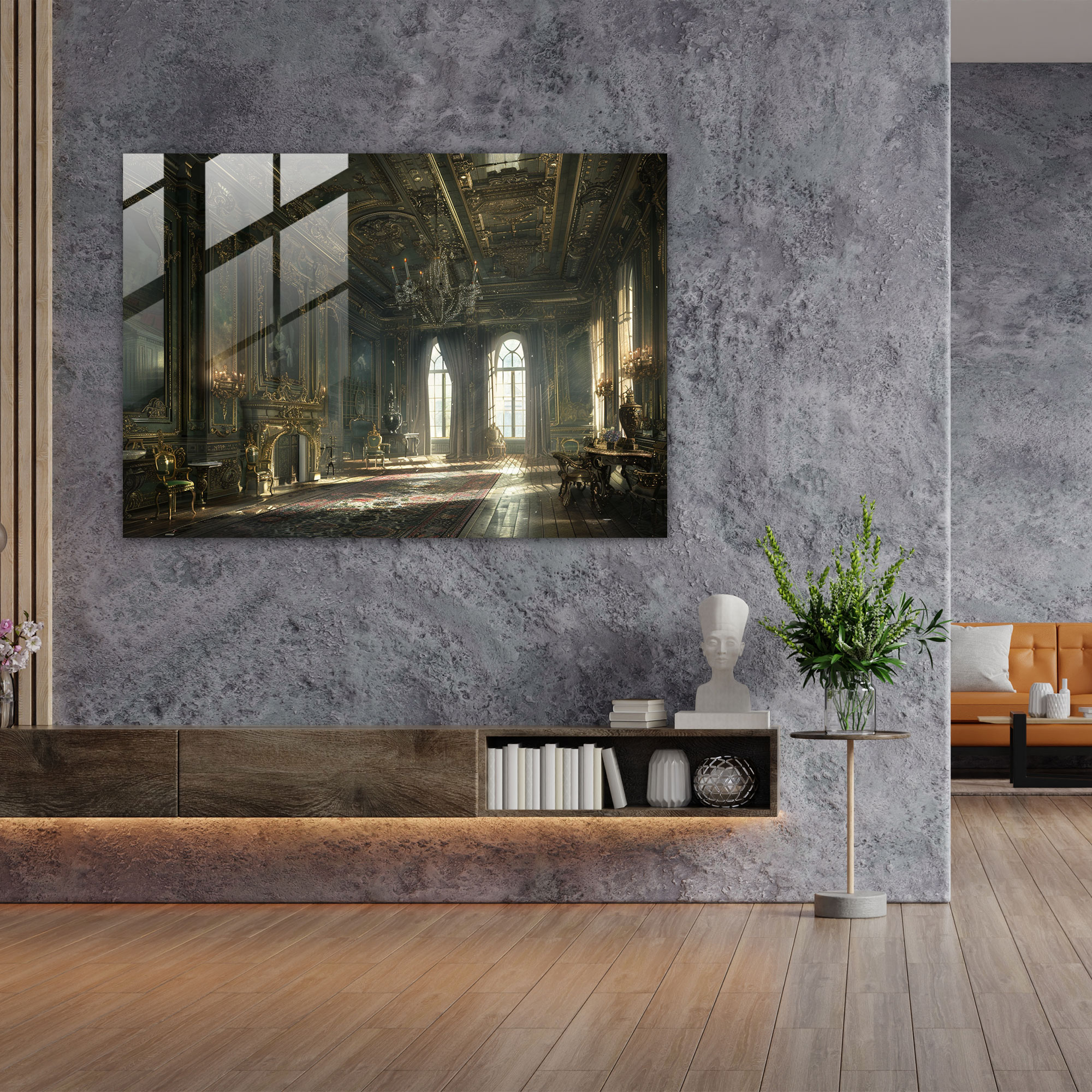 Rokoko Tarzı Resim Modern Sanat - Kanvas Tablo Cam Tablo Duvar Dekorasyonu