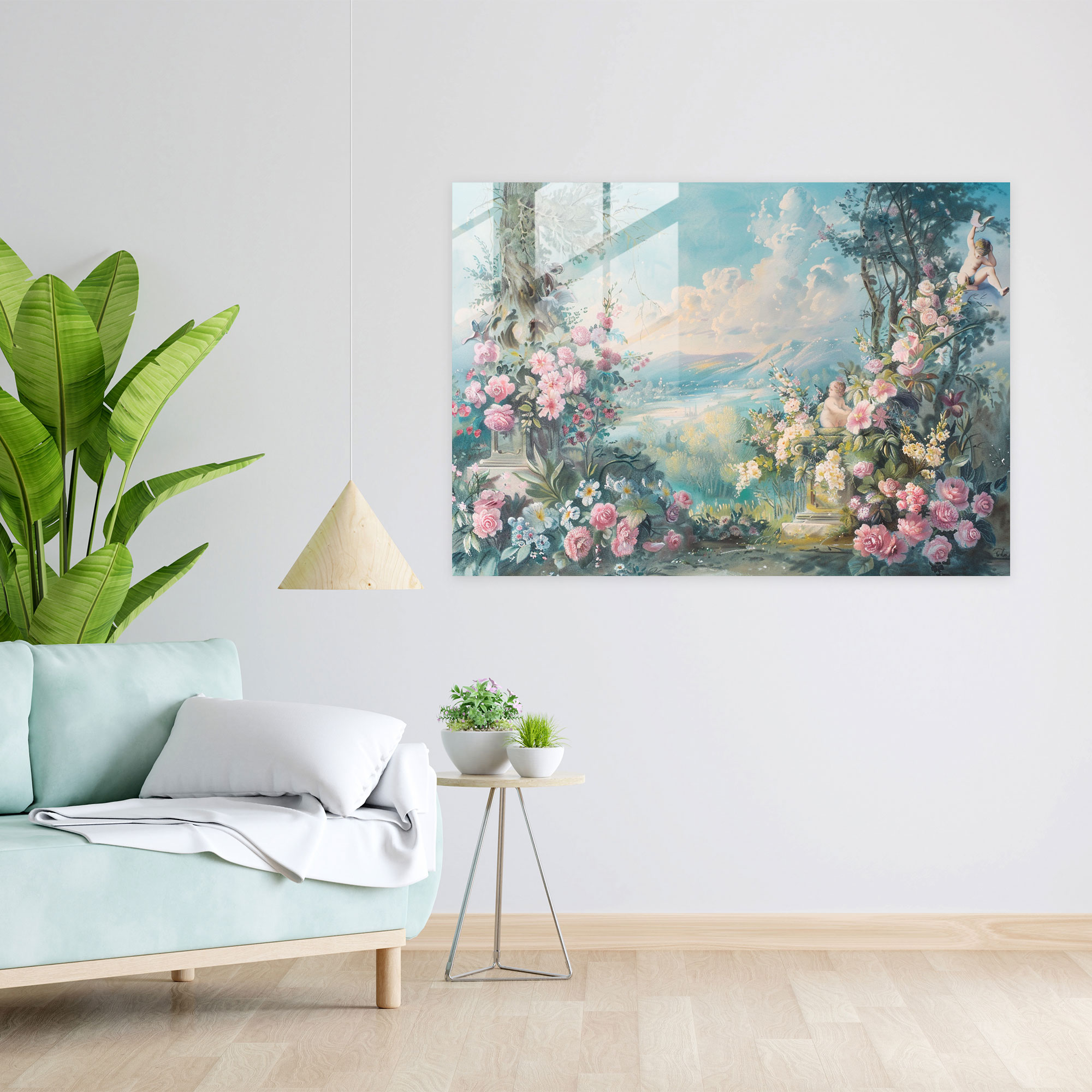 Rokoko Tarzı Resim Modern Sanat - Kanvas Tablo Cam Tablo Ev Dekorasyonu için Rokoko Tarzı Resim