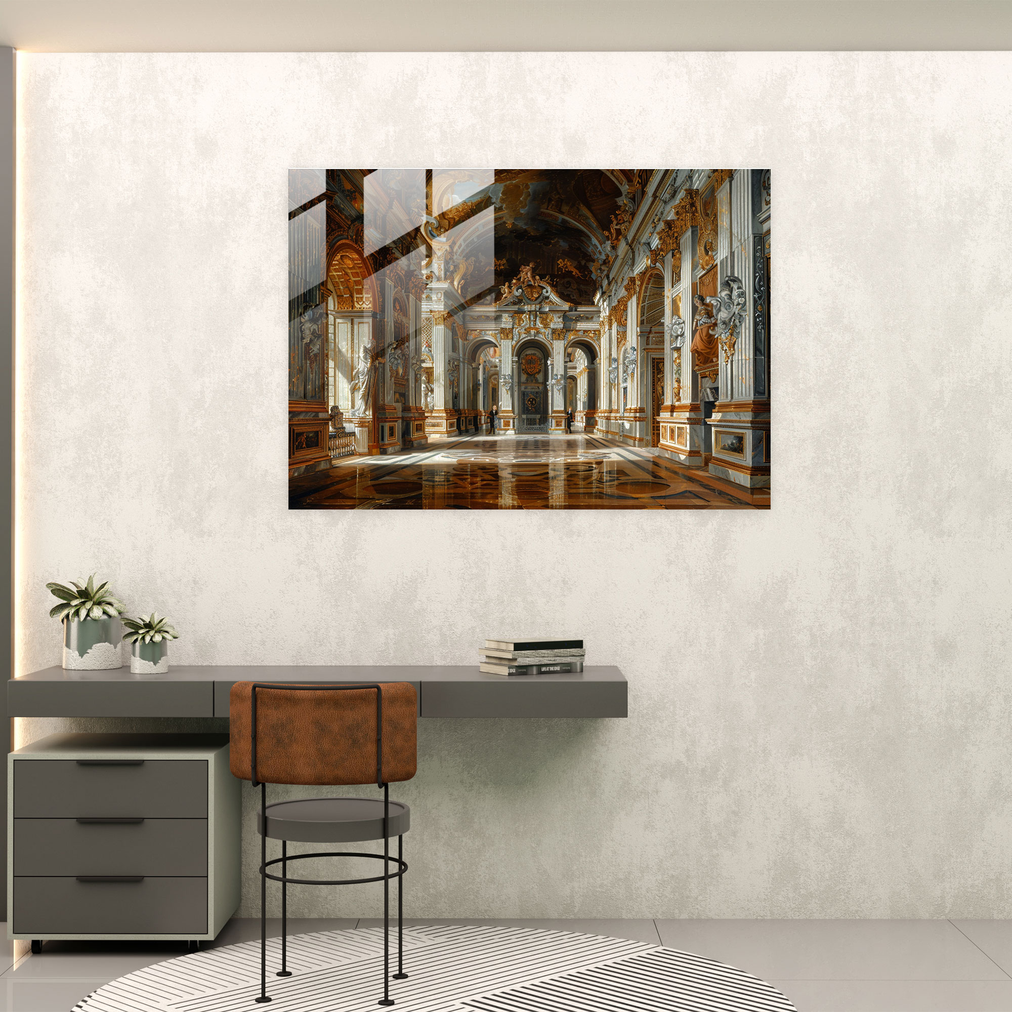 Rokoko Tarzı Resim Modern Sanat - Rokoko Tarzı Resim Modern Sanat Cam Tablo