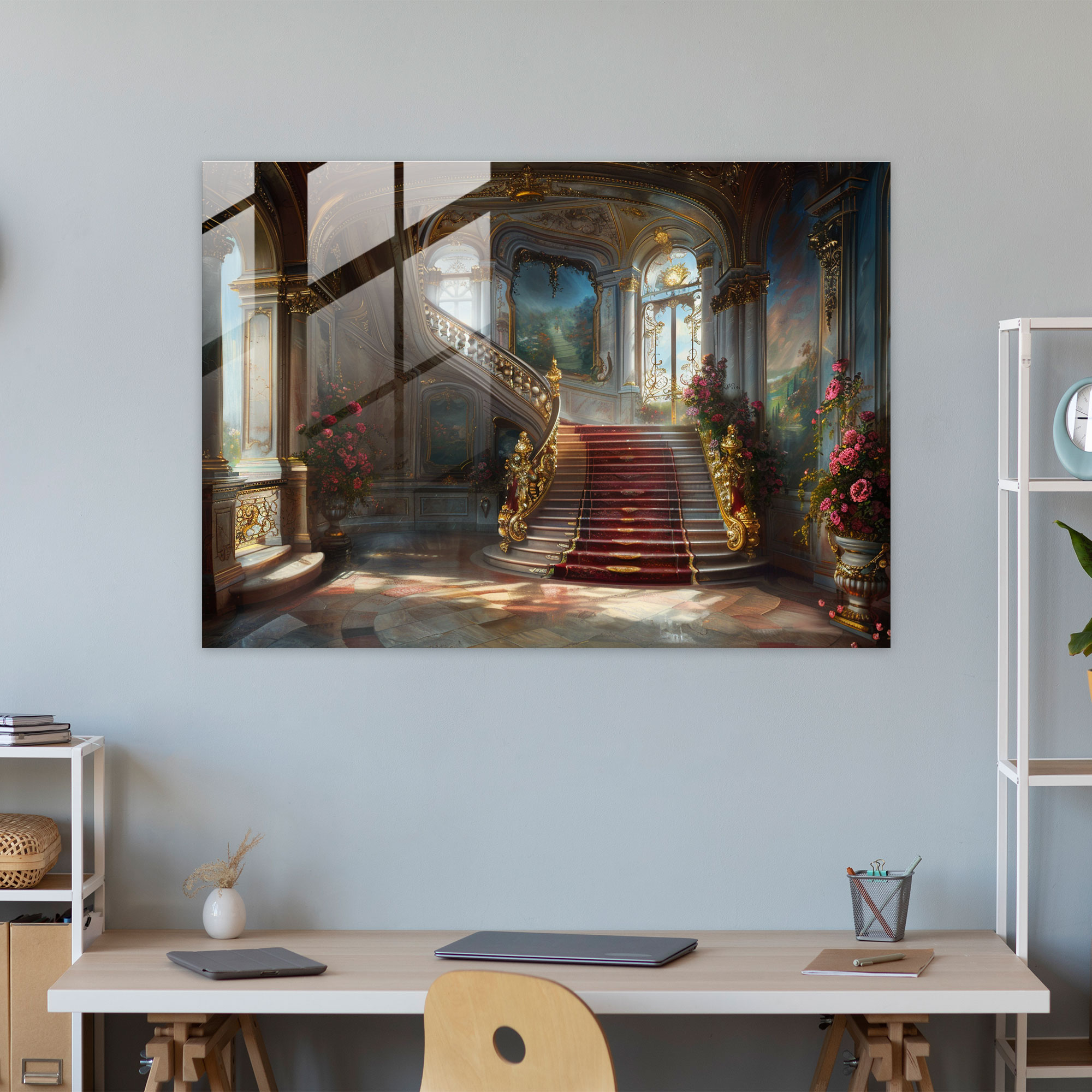 Rokoko Tarzı Resim Ev Dekorasyonu - Rokoko Tarzı Resim Duvar Dekorasyonu Modern Sanat Cam Tablo