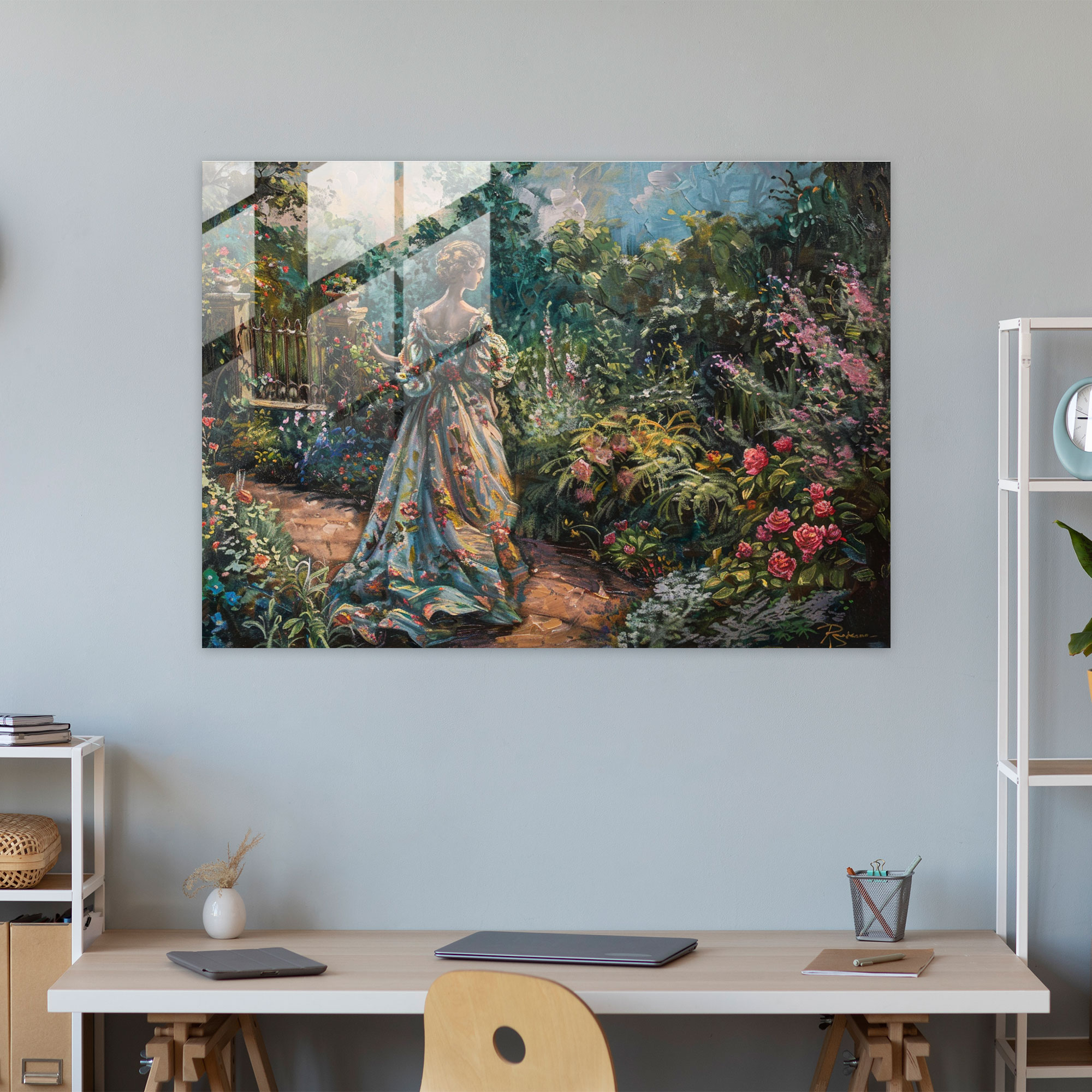 Rokoko Tarzı Resim Cam Tablo - Rokoko tarzı resim cam tablo modern sanat cam sanat