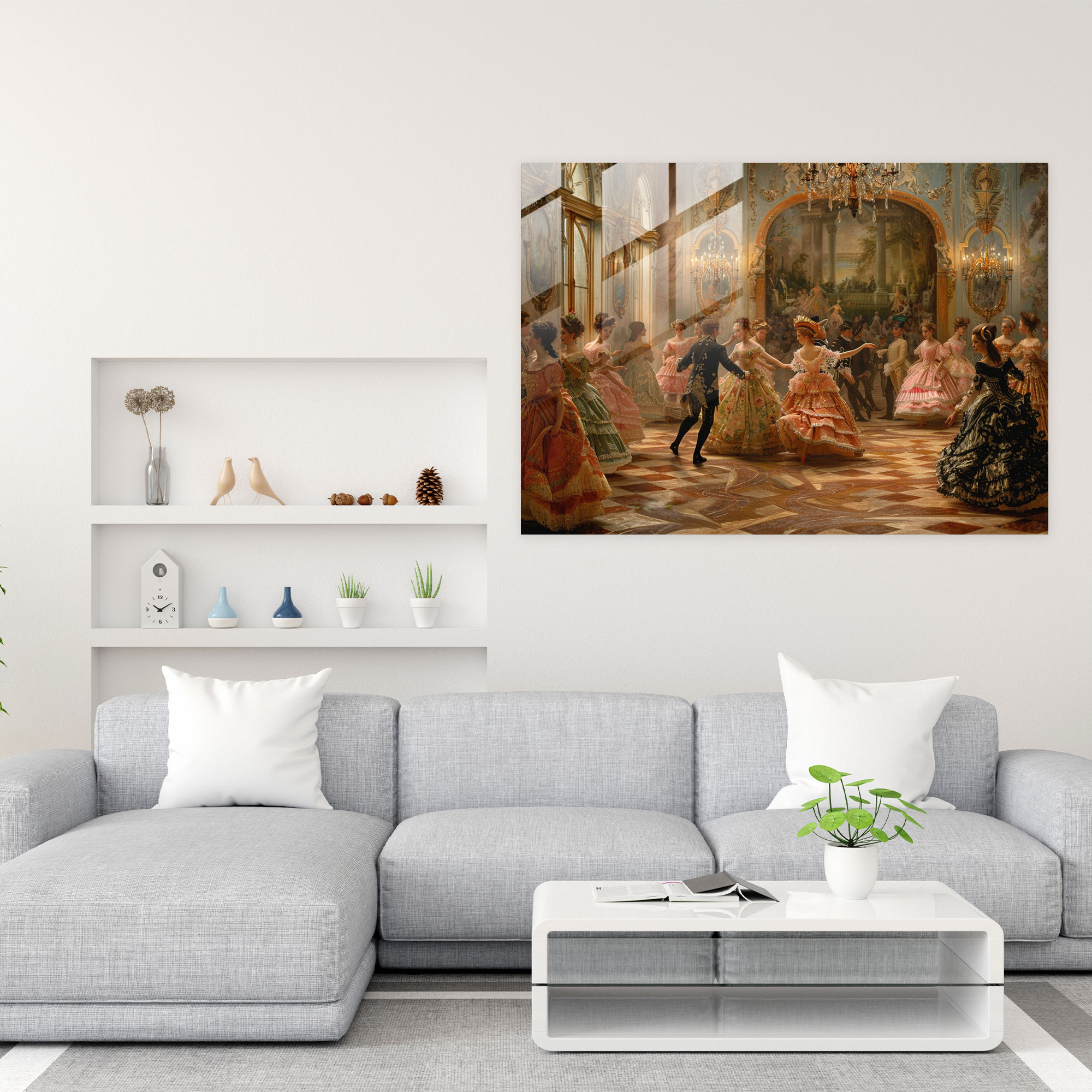 Rokoko Tarzı Resim Duvar Dekorasyonu - Modern Sanat Duvar Dekorasyonu Rokoko Tarzı Resim