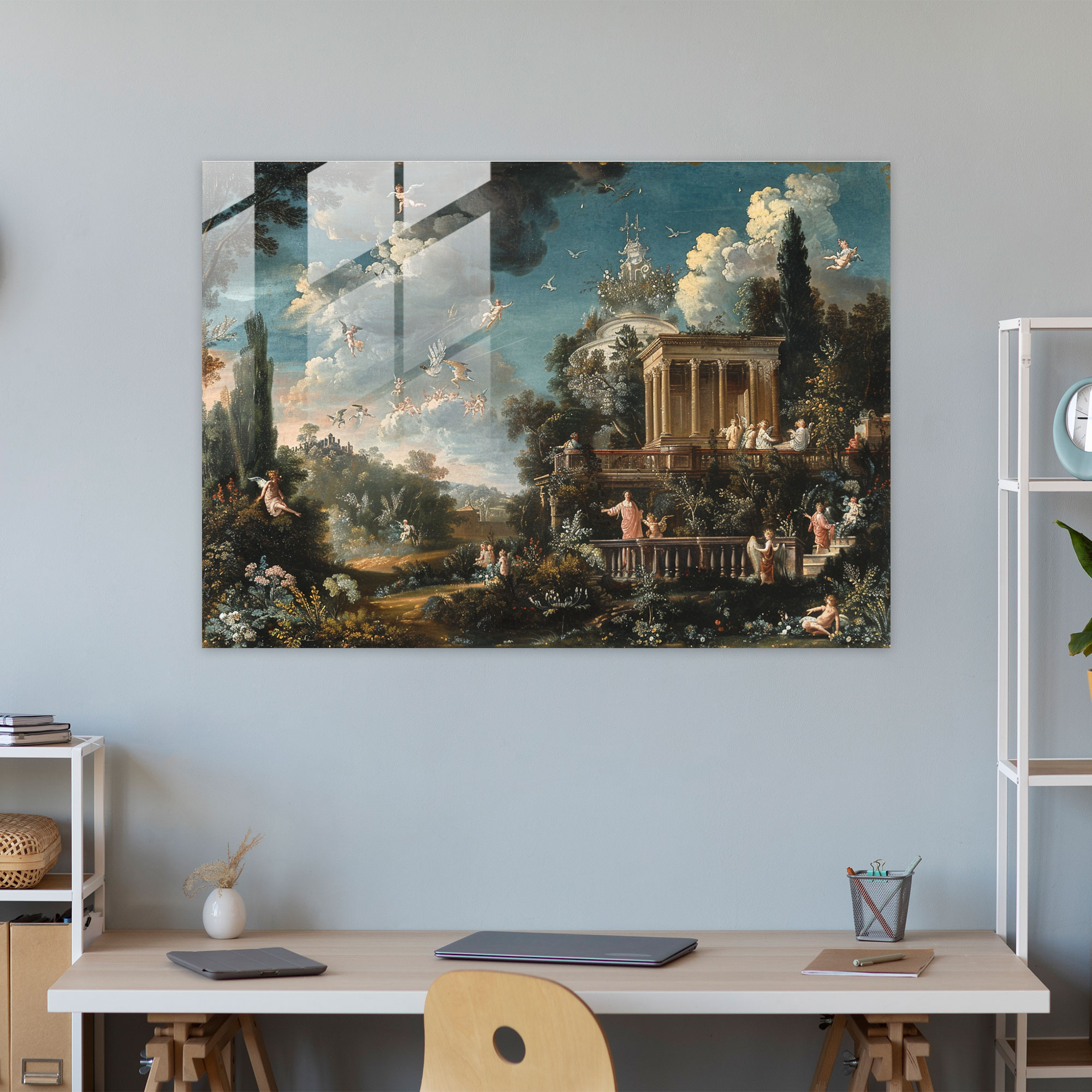 Melekimsi Rokoko Tarzı Cam Sanat - Duvar Dekorasyonu Ev Dekorasyonu