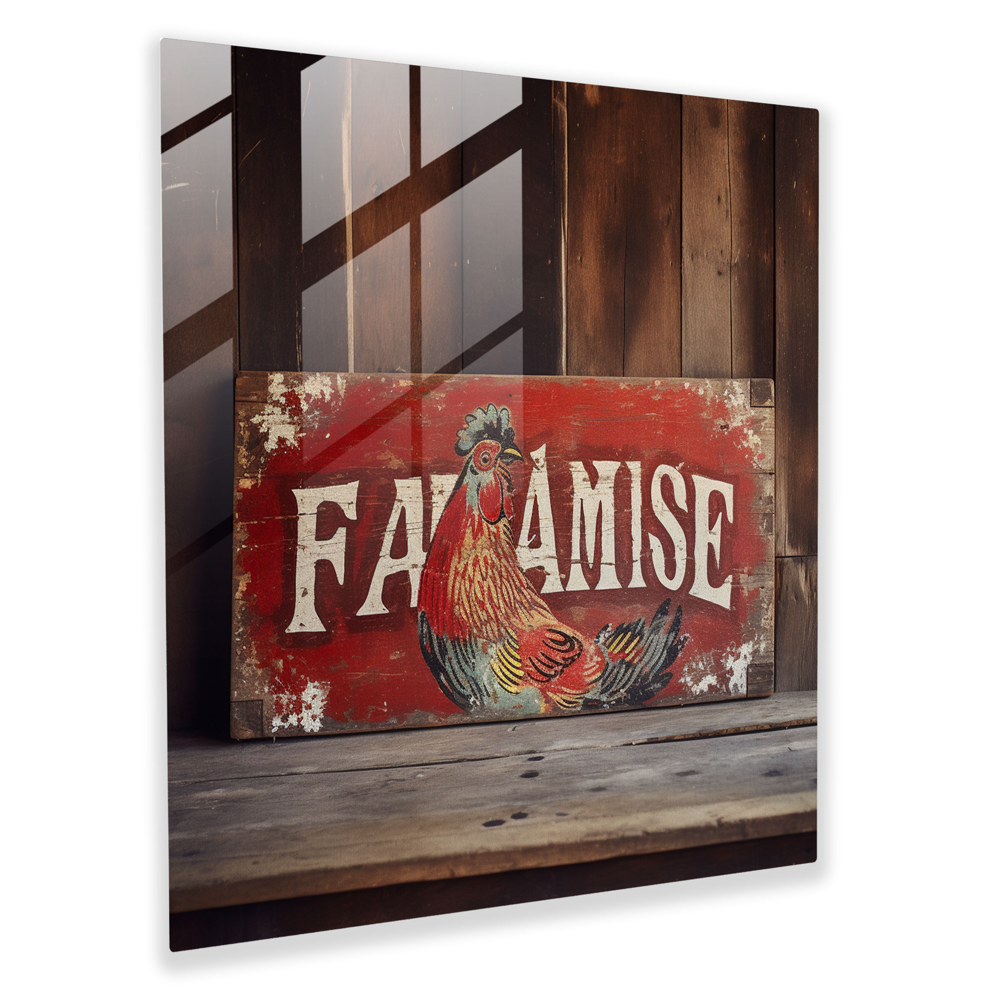 Rustic Wooden Sign Glass Print - Farmhouse - Rustic, Glass Print, Glass Art, Vintage