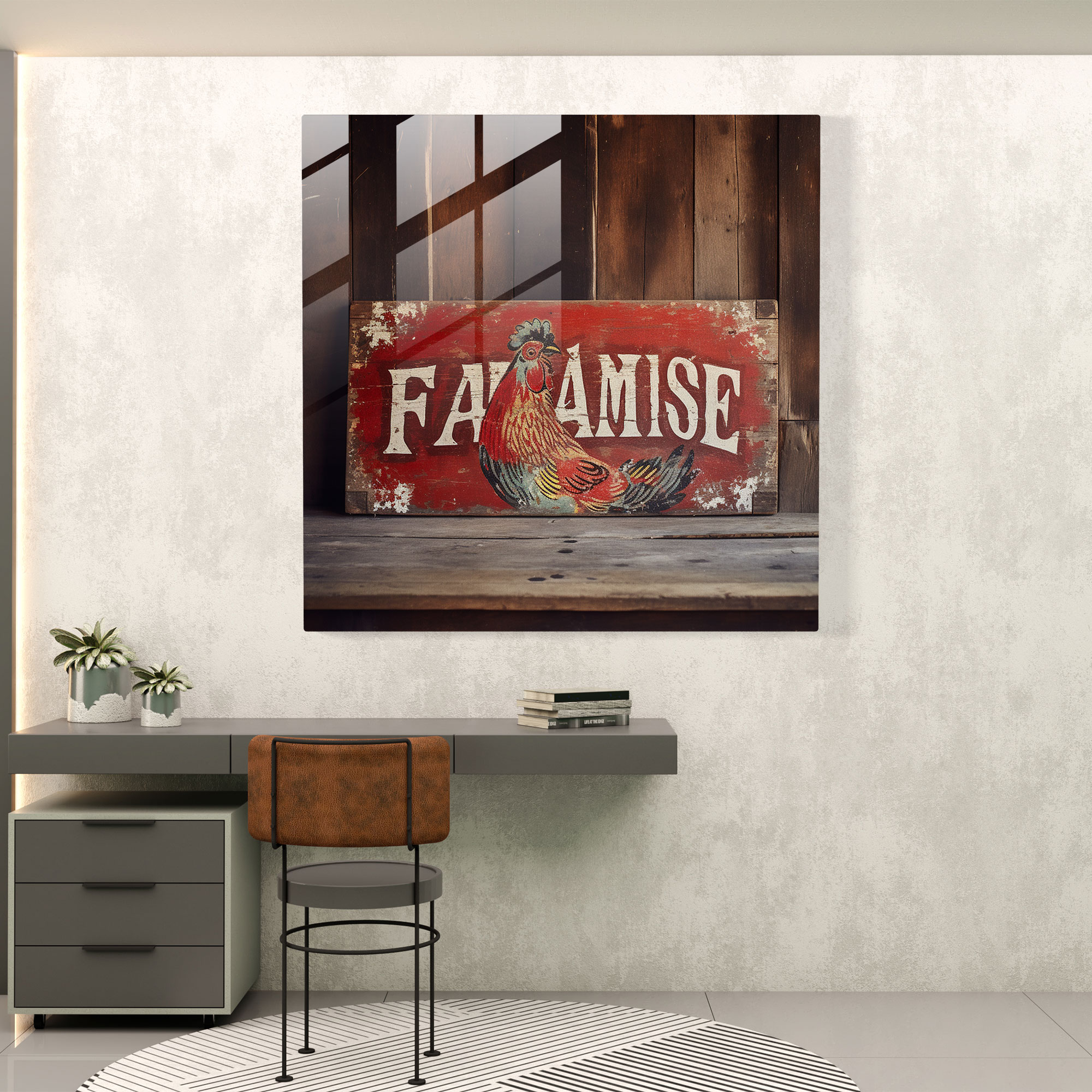 Rustic Wooden Sign Glass Print - Farmhouse - Rustic, Glass Print, Glass Art, Vintage