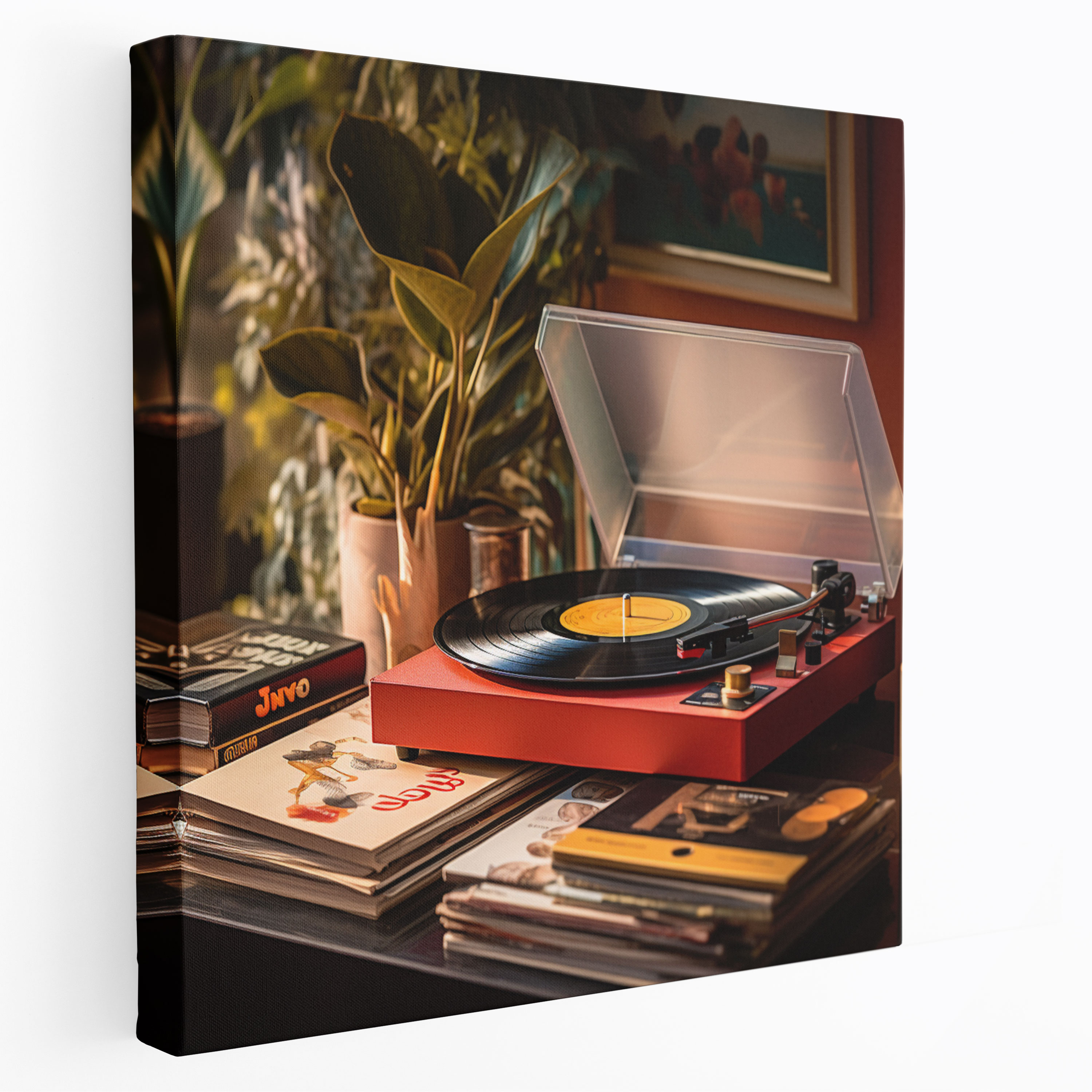 Vintage Record Player Wall Art - Retro, Home Decoration, Wall Art, Canvas