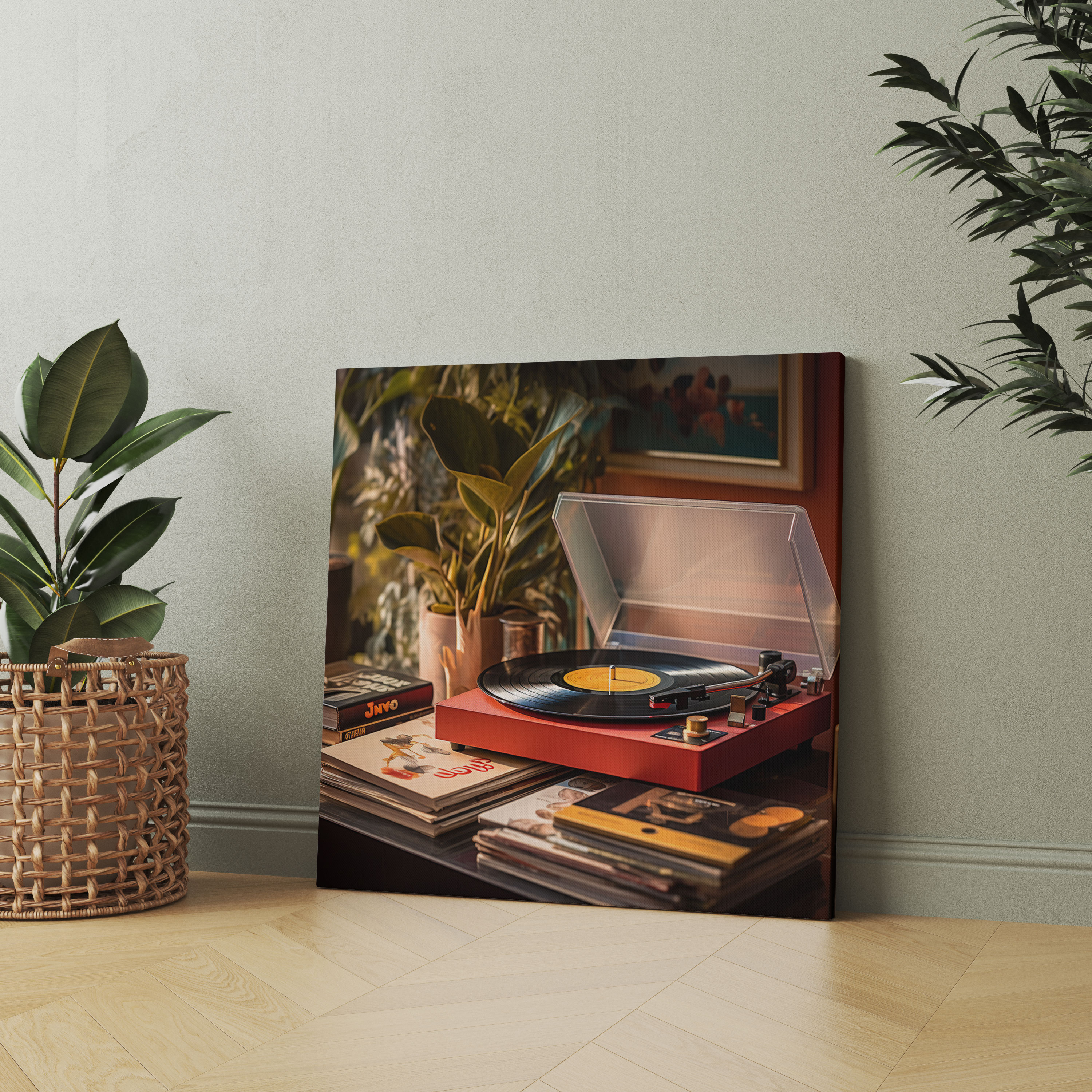 Vintage Record Player Wall Art - Retro, Home Decoration, Wall Art, Canvas