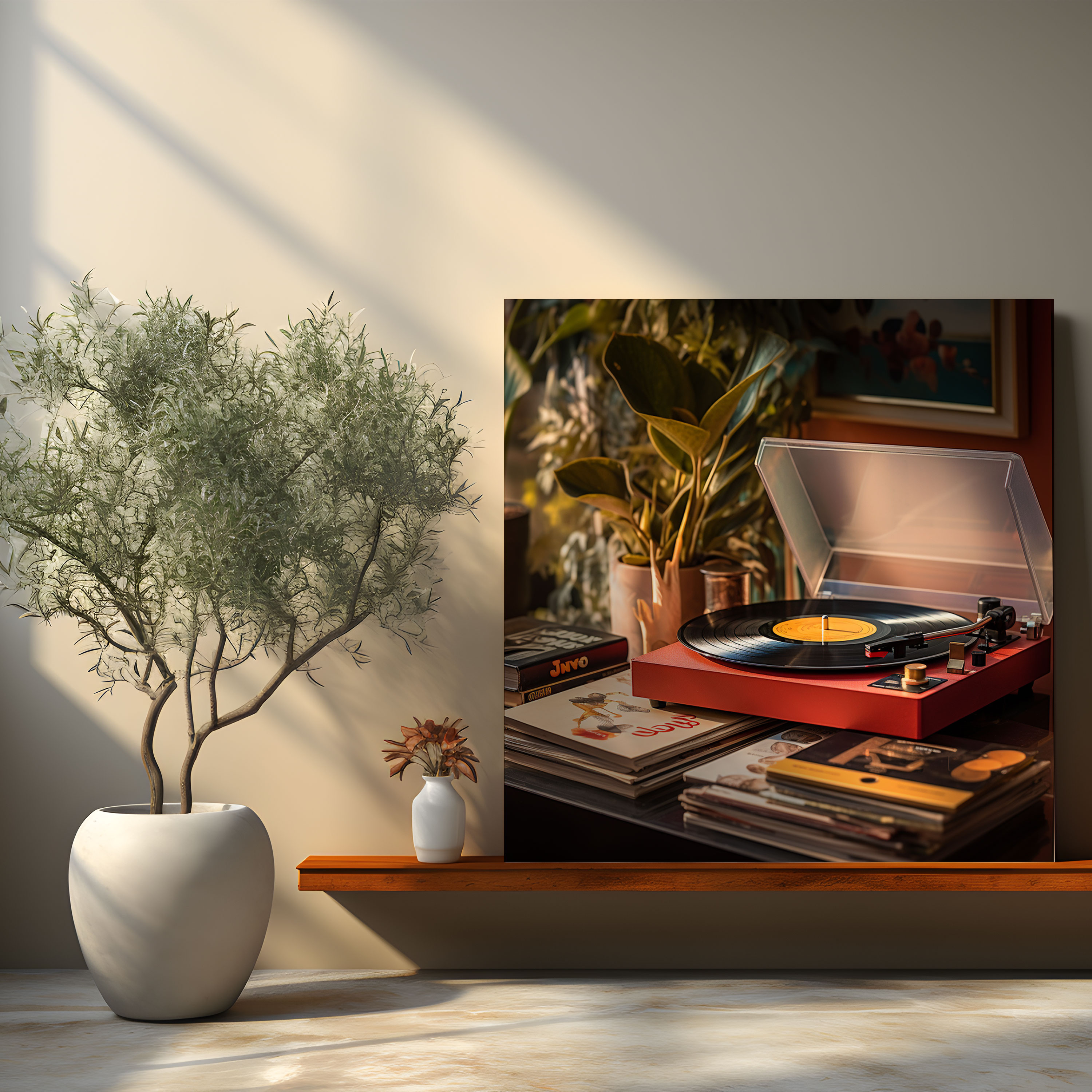 Vintage Record Player Wall Art - Retro, Home Decoration, Wall Art, Canvas