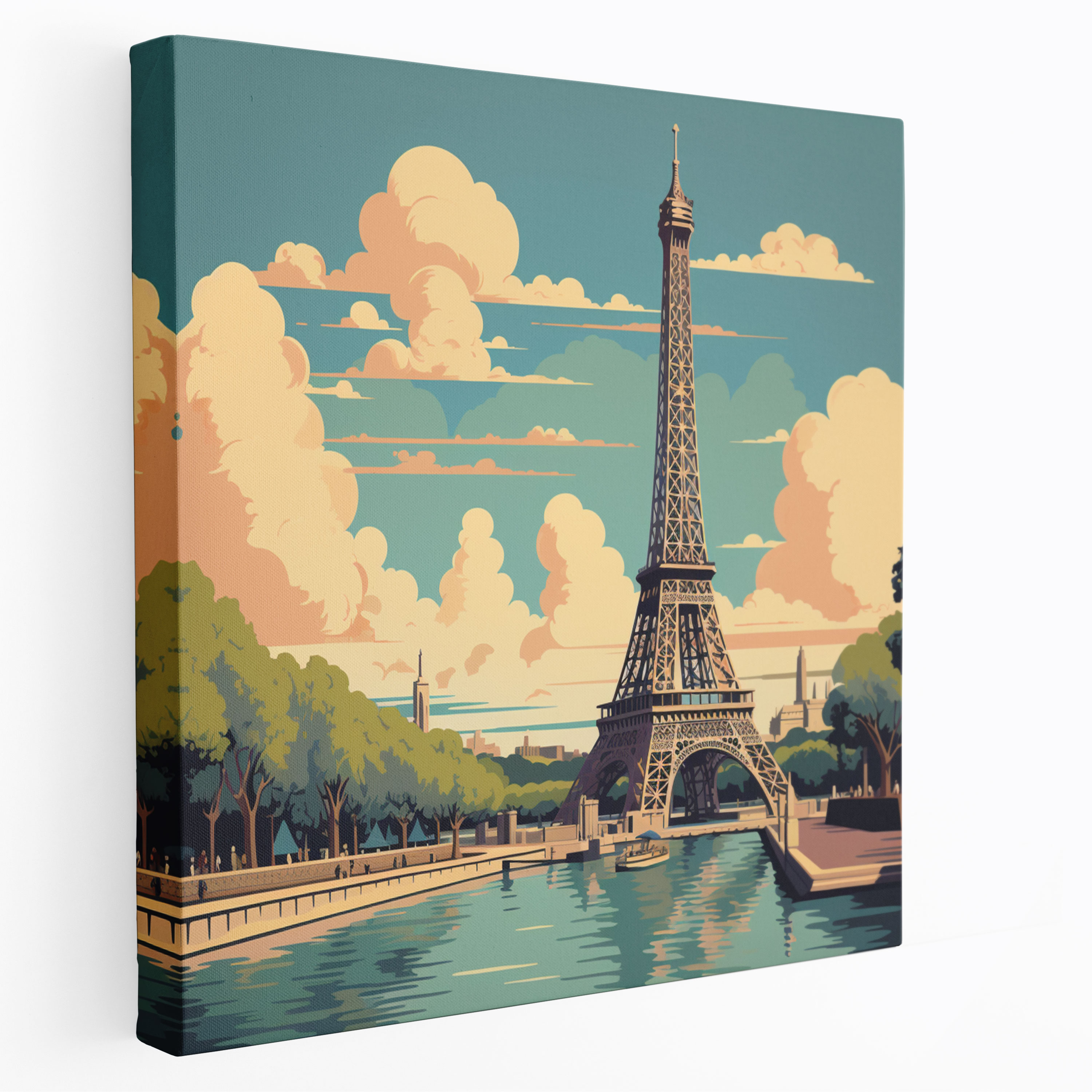 Retro Wall Decoration: Vintage Travel Poster - Retro, Canvas Wall Art, Olden Days, Iconic Landmarks
