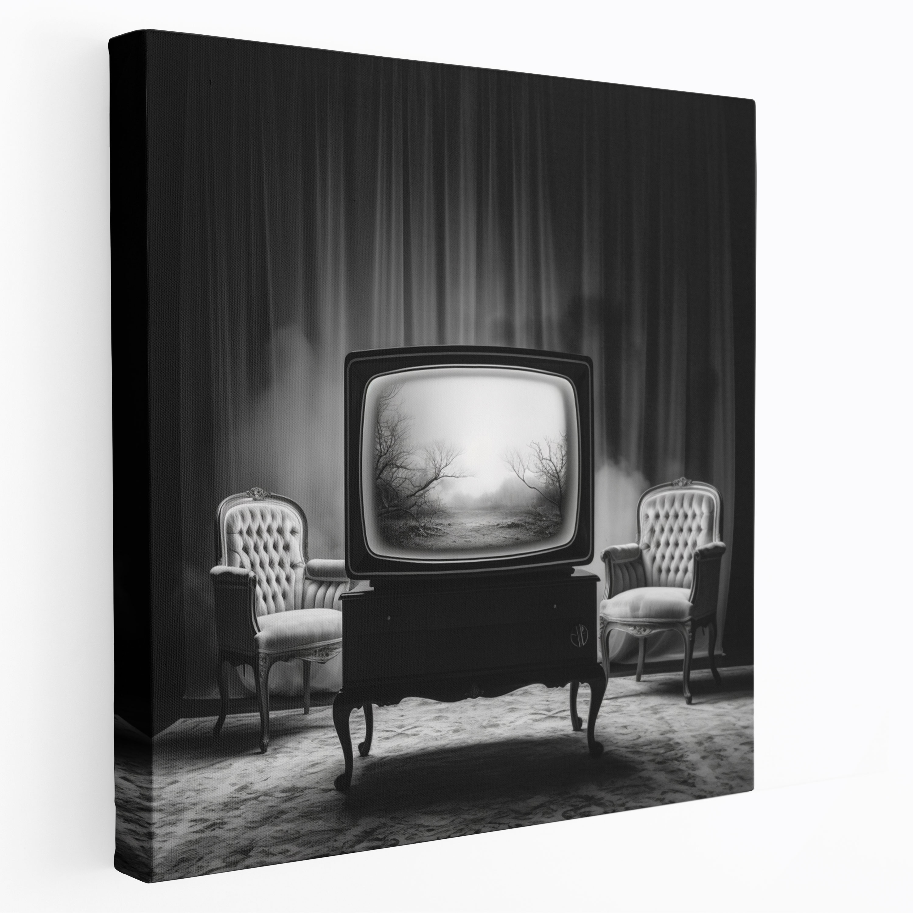 Retro Duvar Dekorasyonu: Retro TV Seti - Duvar Dekorasyonu Kanvas Tablo Sanatı
